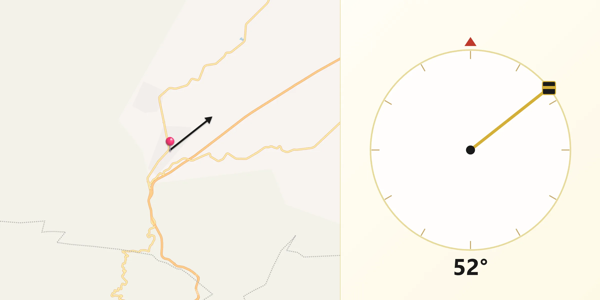 Dirección de la Qibla desde Tierra y Libertad
