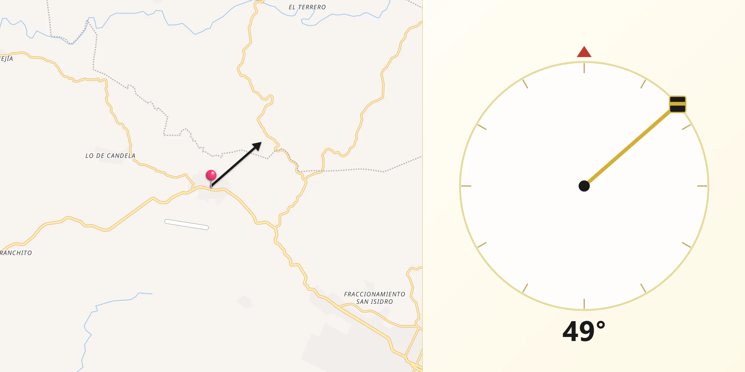 Dirección de la Qibla desde Mancuernas