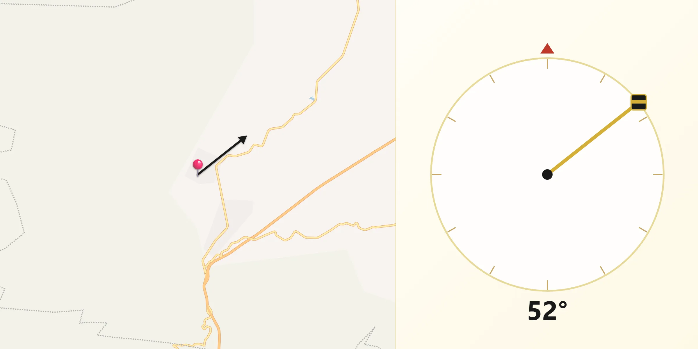 Dirección de la Qibla desde Tiltepec