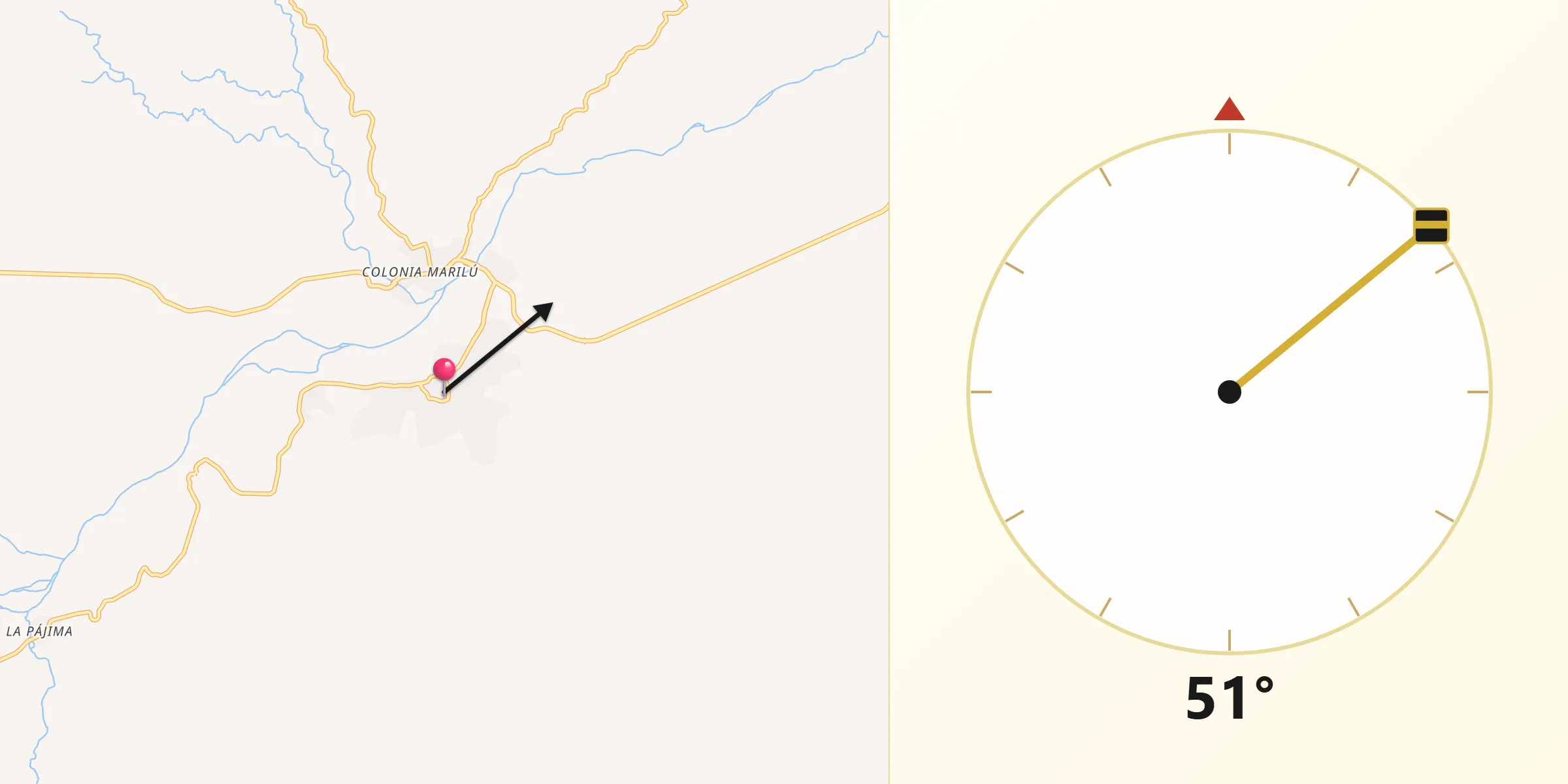 Dirección de la Qibla desde Magdalena Tequisistlán