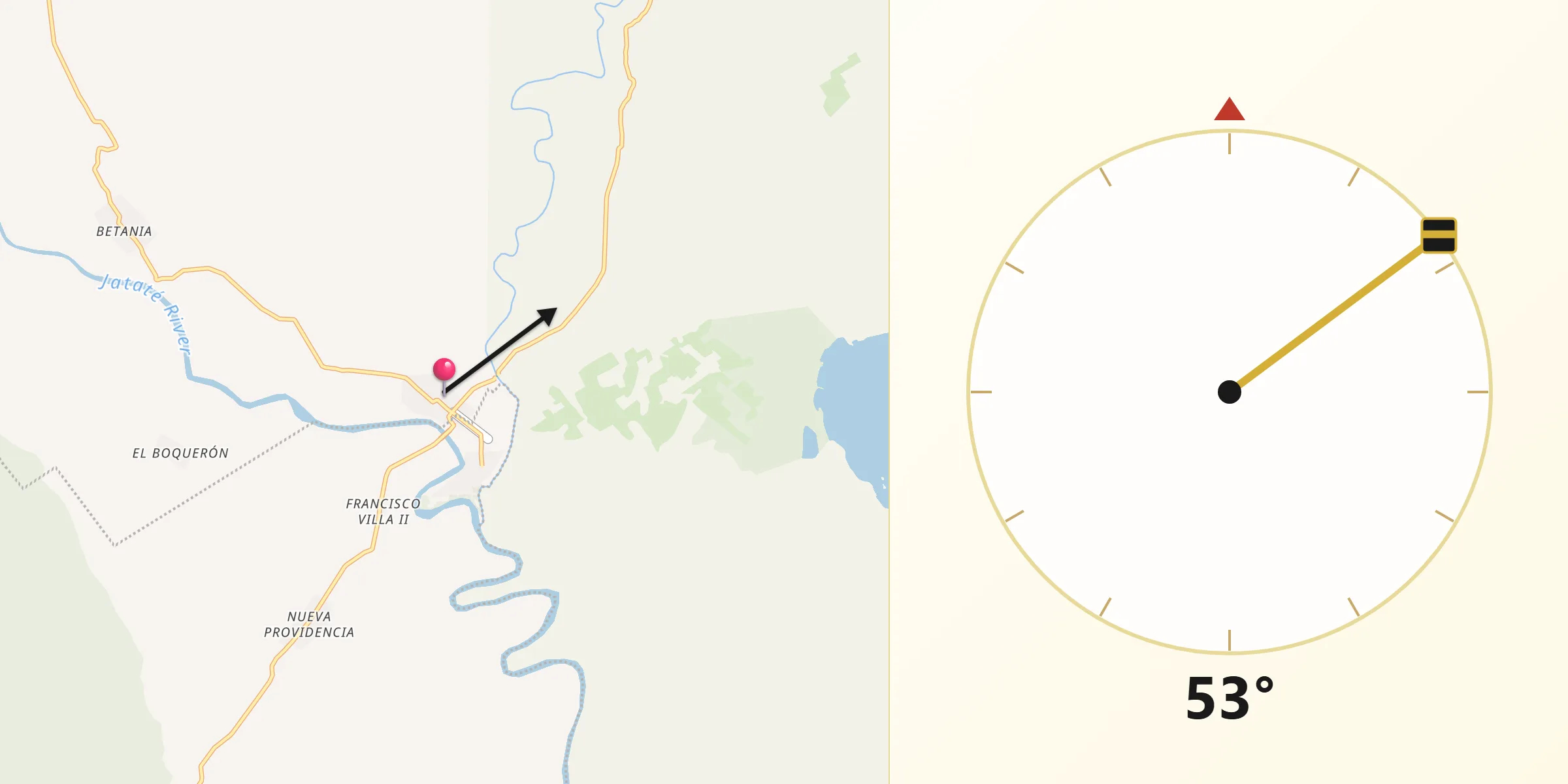 Dirección de la Qibla desde San Quintín