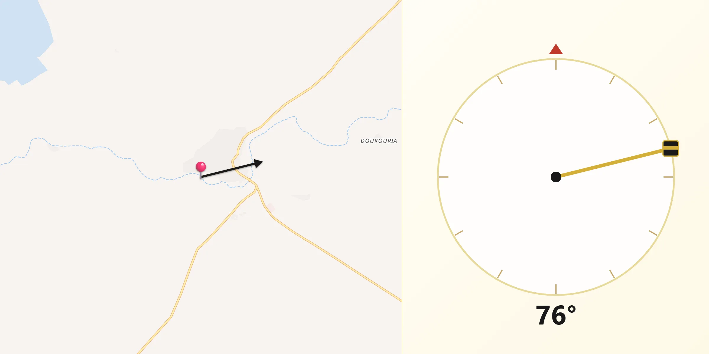 Direction vers la Qibla depuis Goundam