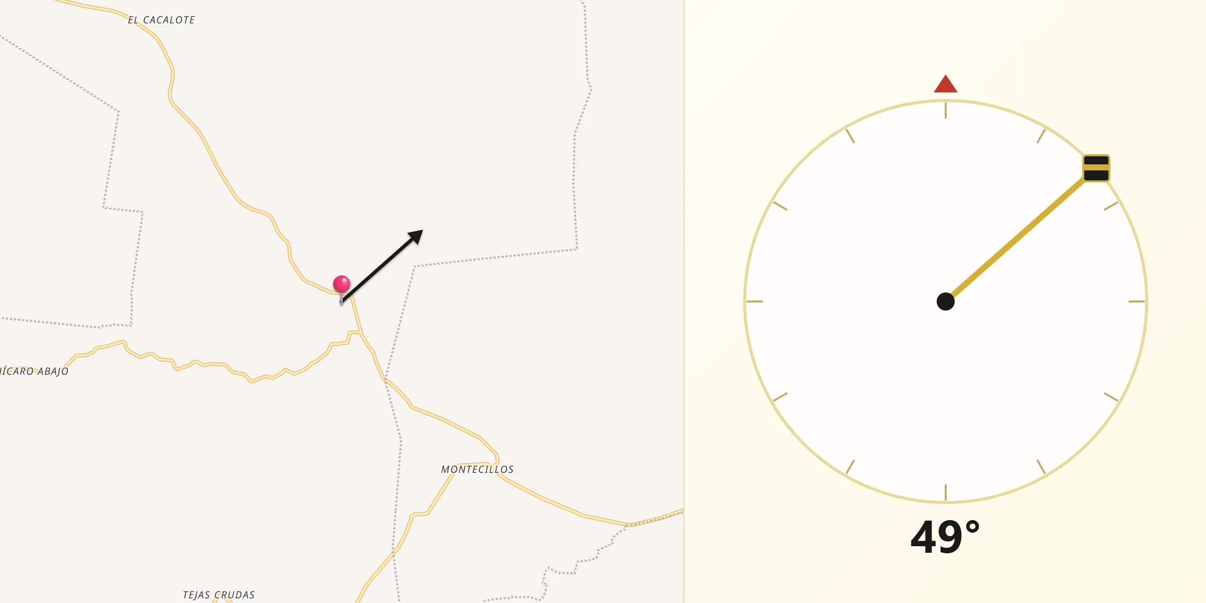 Dirección de la Qibla desde San Nicolás