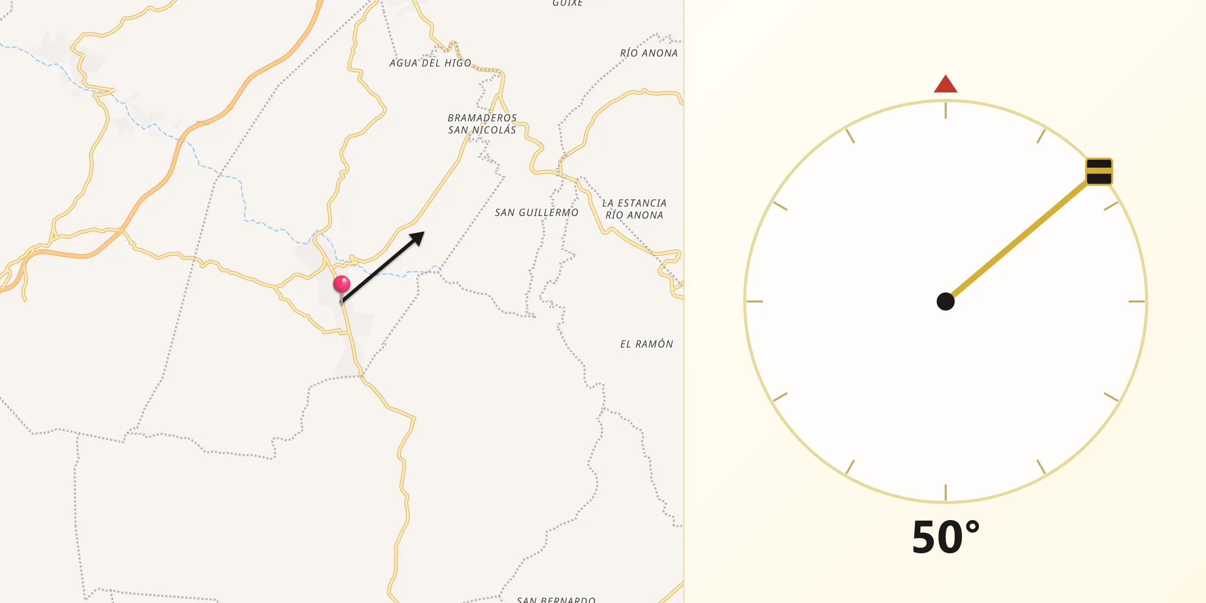 Dirección de la Qibla desde San Nicolás