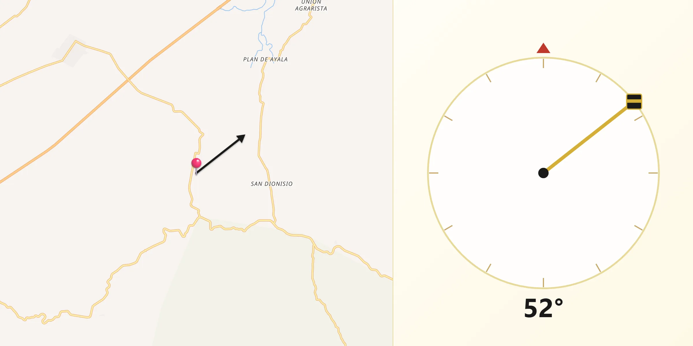 Dirección de la Qibla desde Julián Grajales