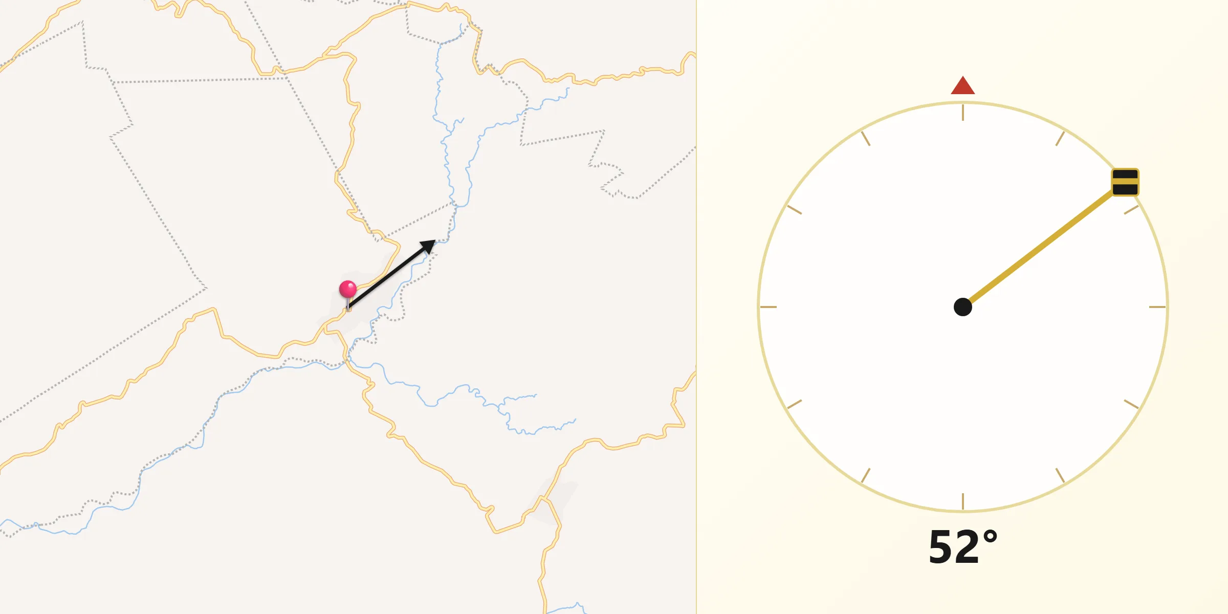 Dirección de la Qibla desde Nicolás Ruiz