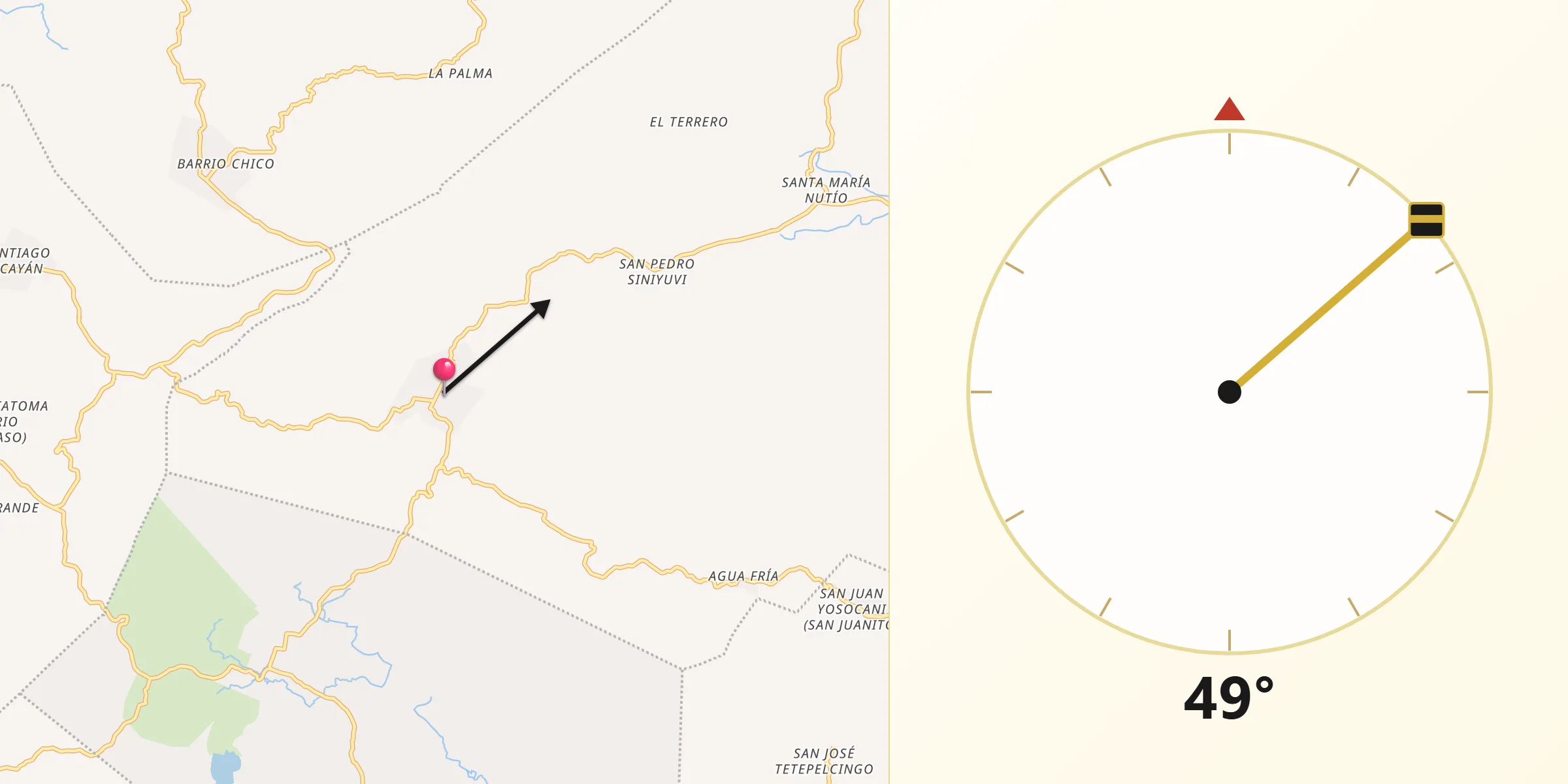 Dirección de la Qibla desde San Juan Colorado