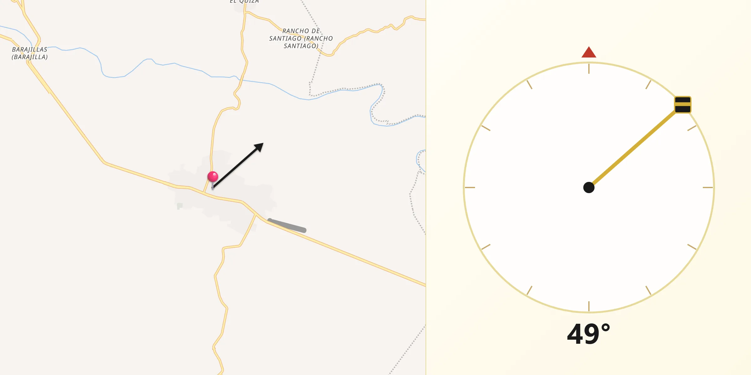 Dirección de la Qibla desde Cuajinicuilapa