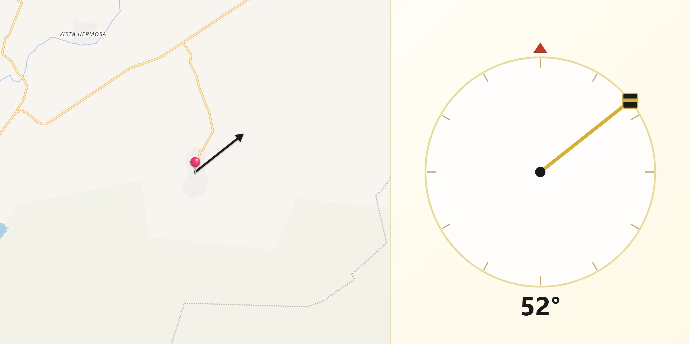 Dirección de la Qibla desde Villamorelos