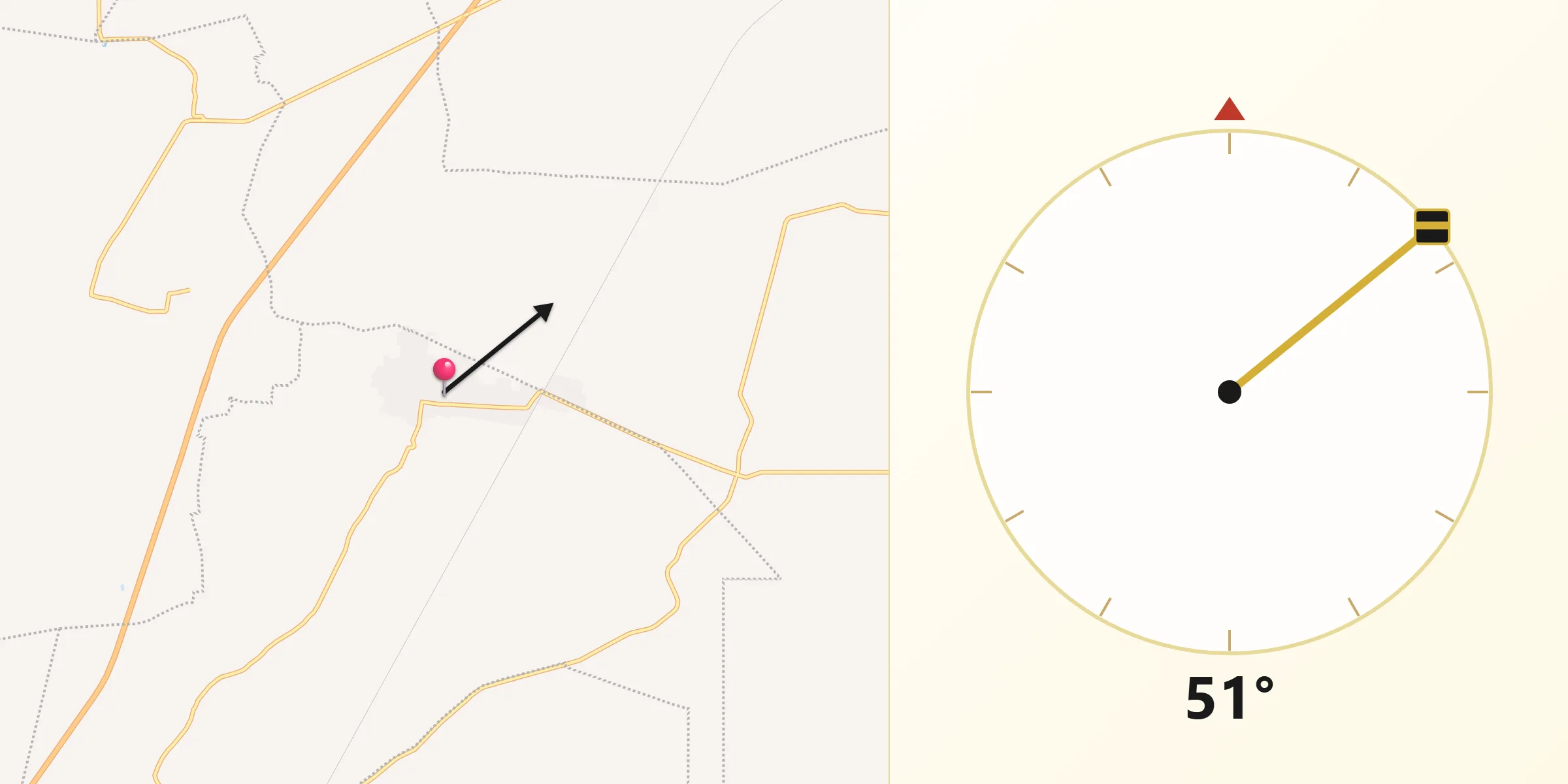 Dirección de la Qibla desde San Pedro Comitancillo