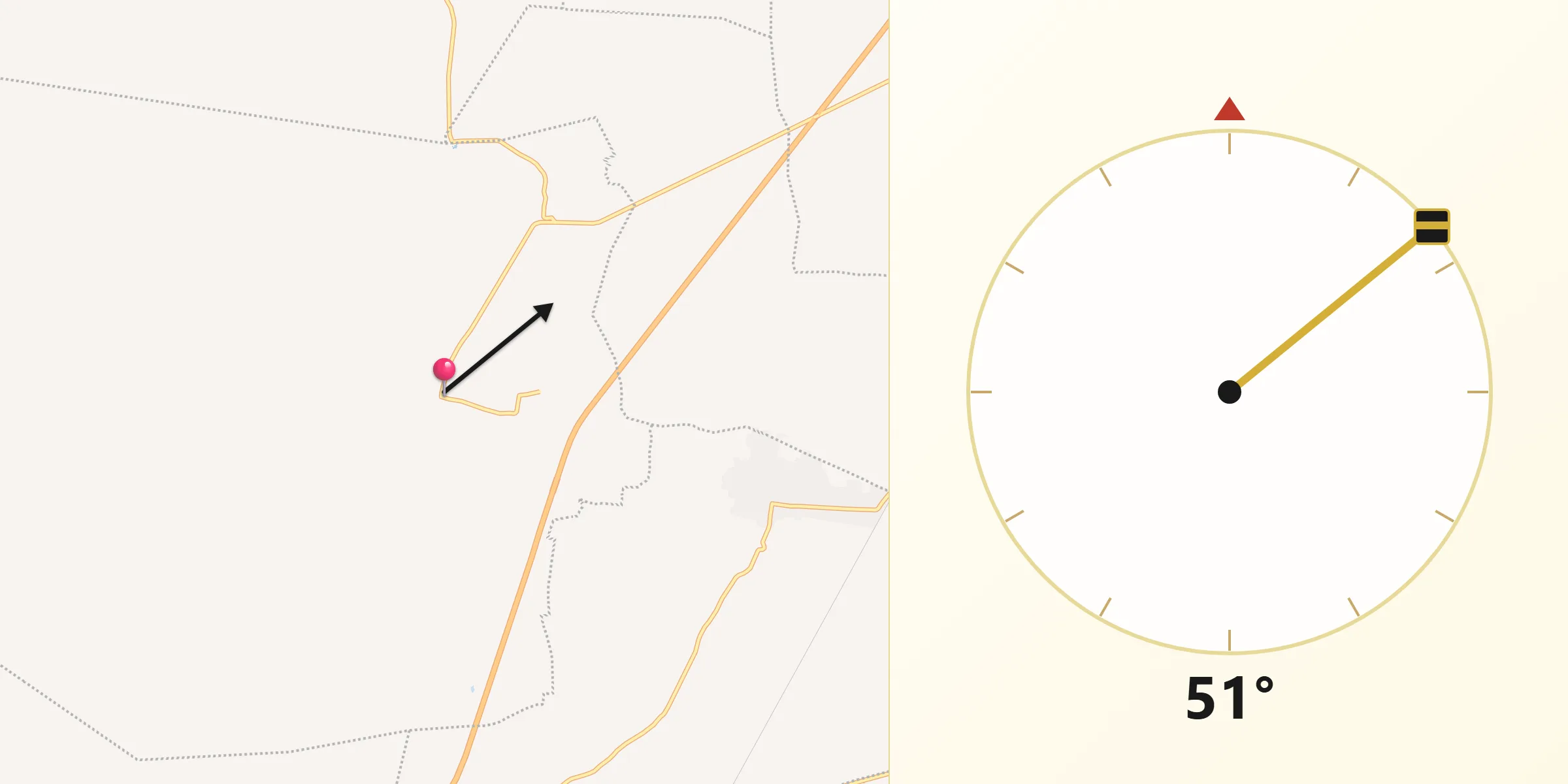Dirección de la Qibla desde Magdalena Tlacotepec