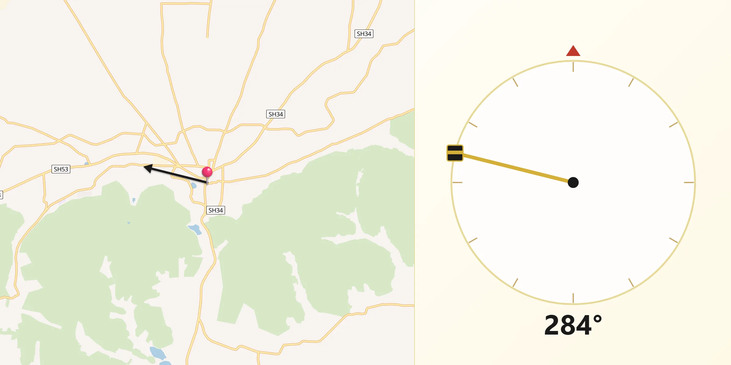 Qibla Direction from Jamkhandi