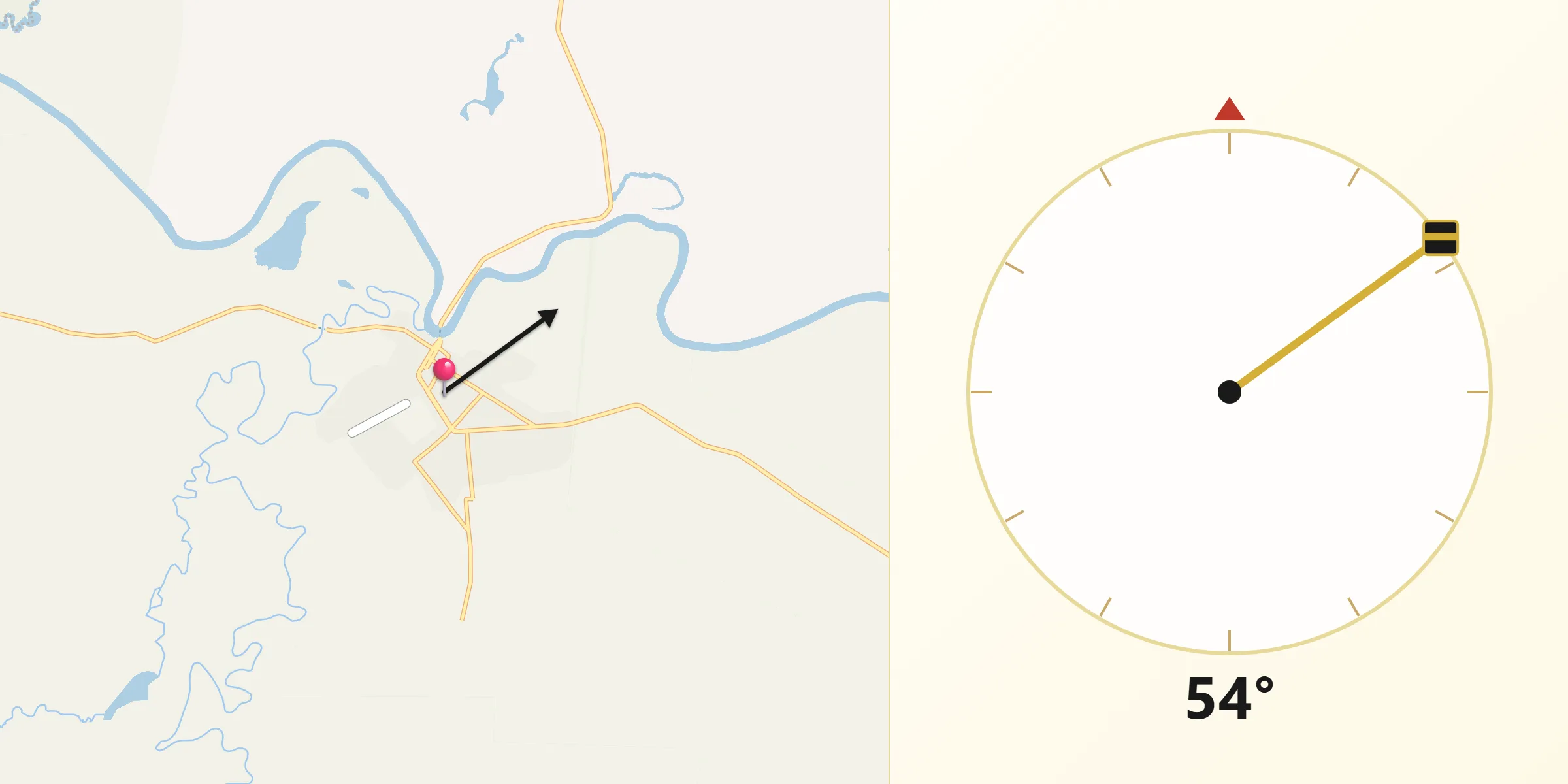 Dirección de la Qibla desde Sayaxché