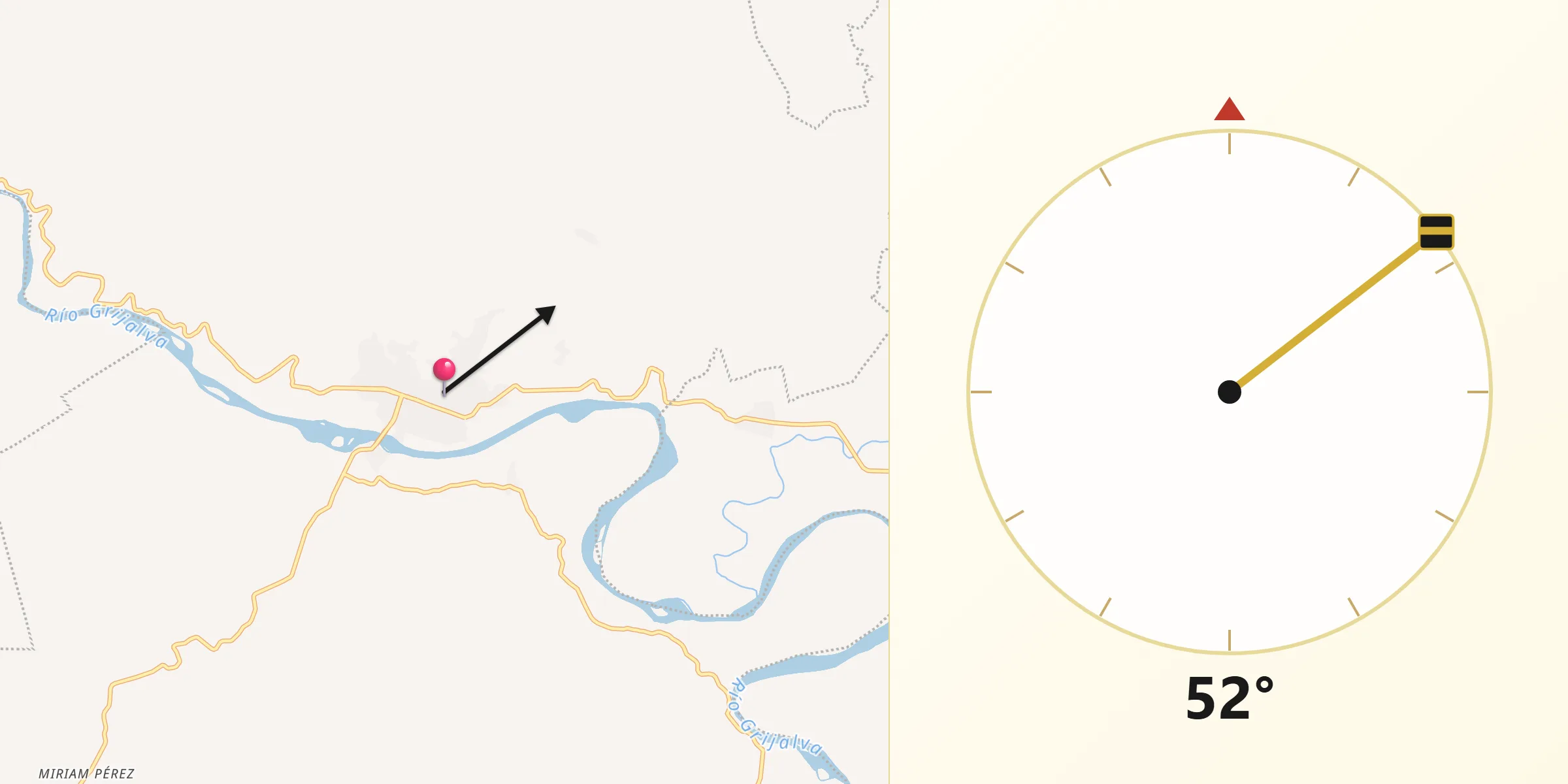 Dirección de la Qibla desde Acala