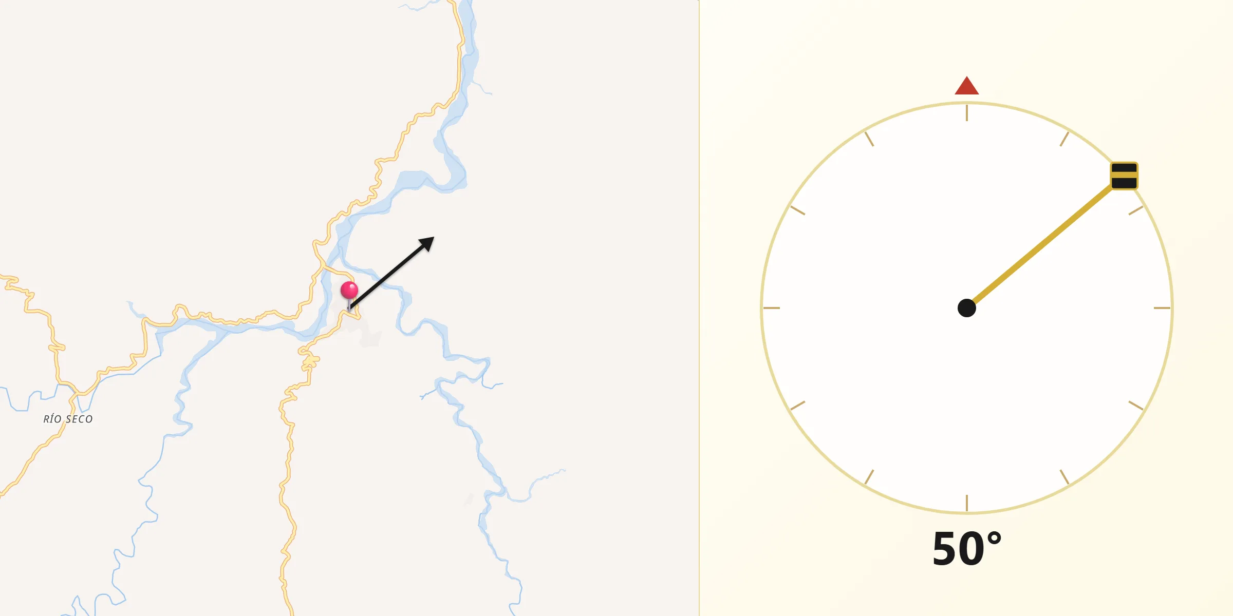 Dirección de la Qibla desde Santa María Zoquitlán