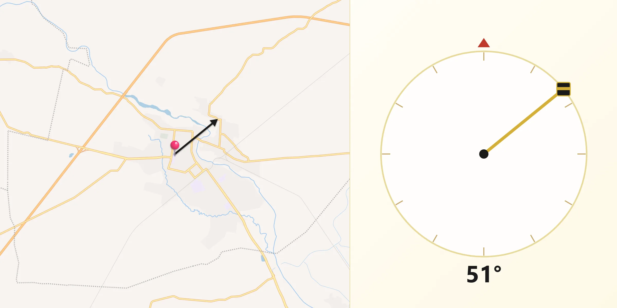 Dirección de la Qibla desde Ixtepec