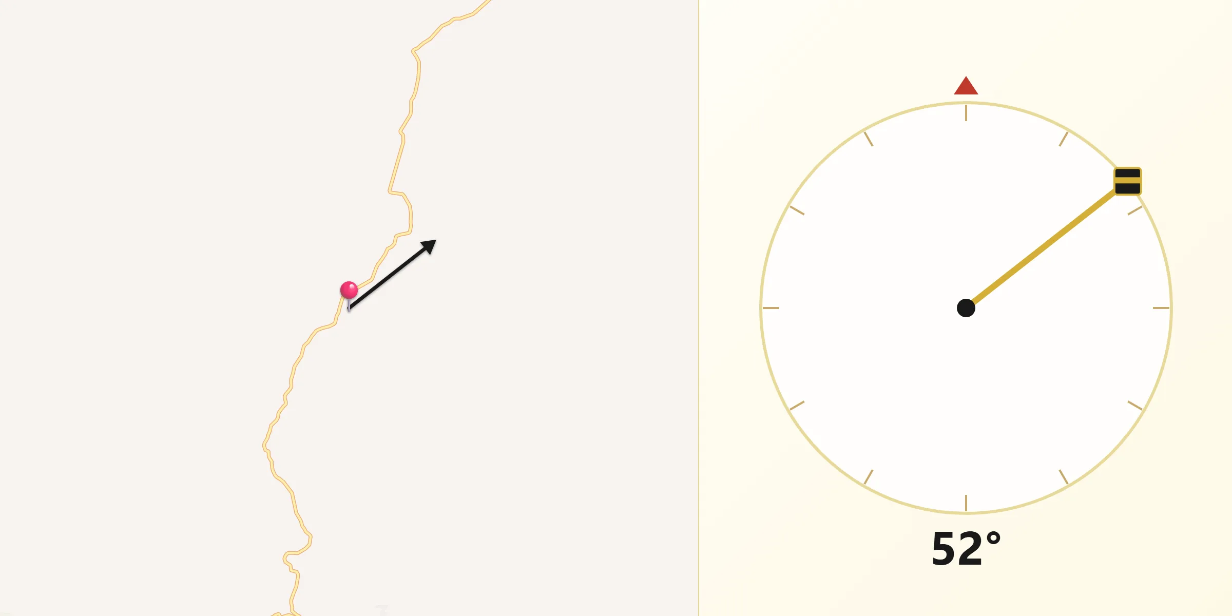 Dirección de la Qibla desde Hermenegildo Galeana