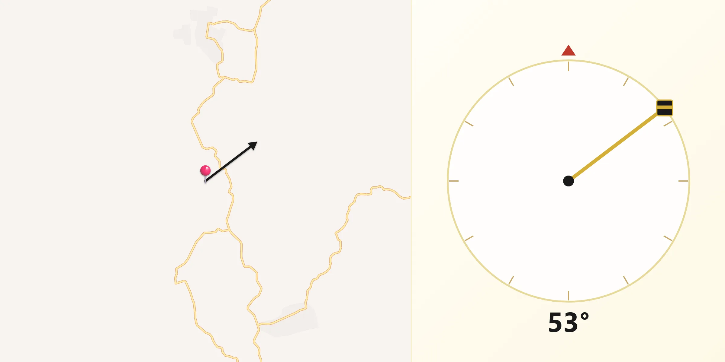 Dirección de la Qibla desde El Vergel