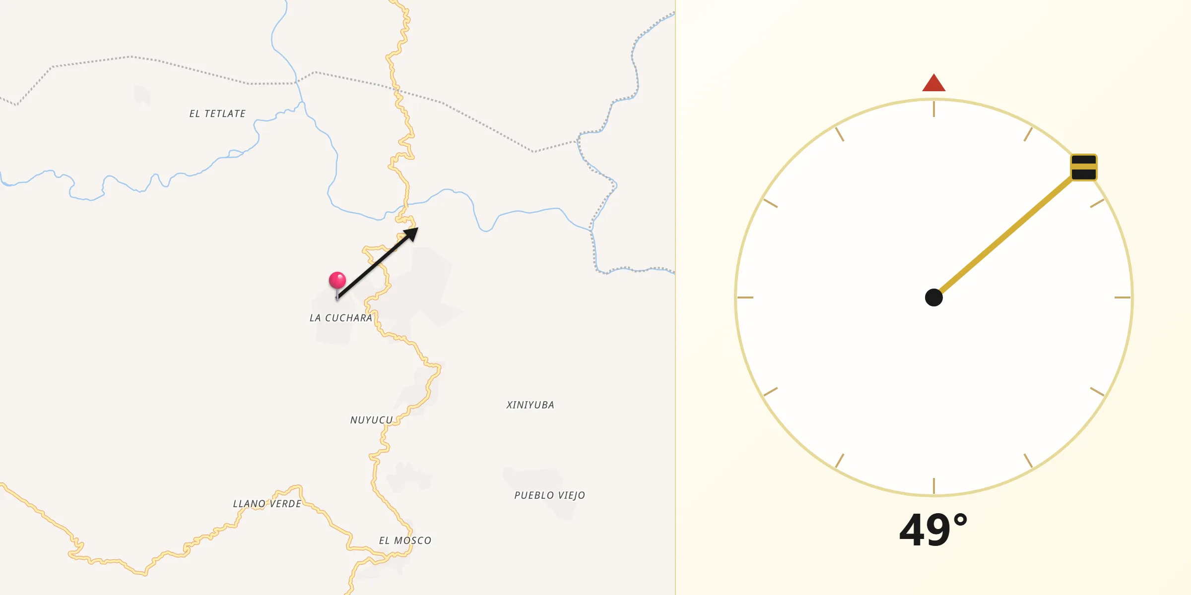 Dirección de la Qibla desde La Humedad