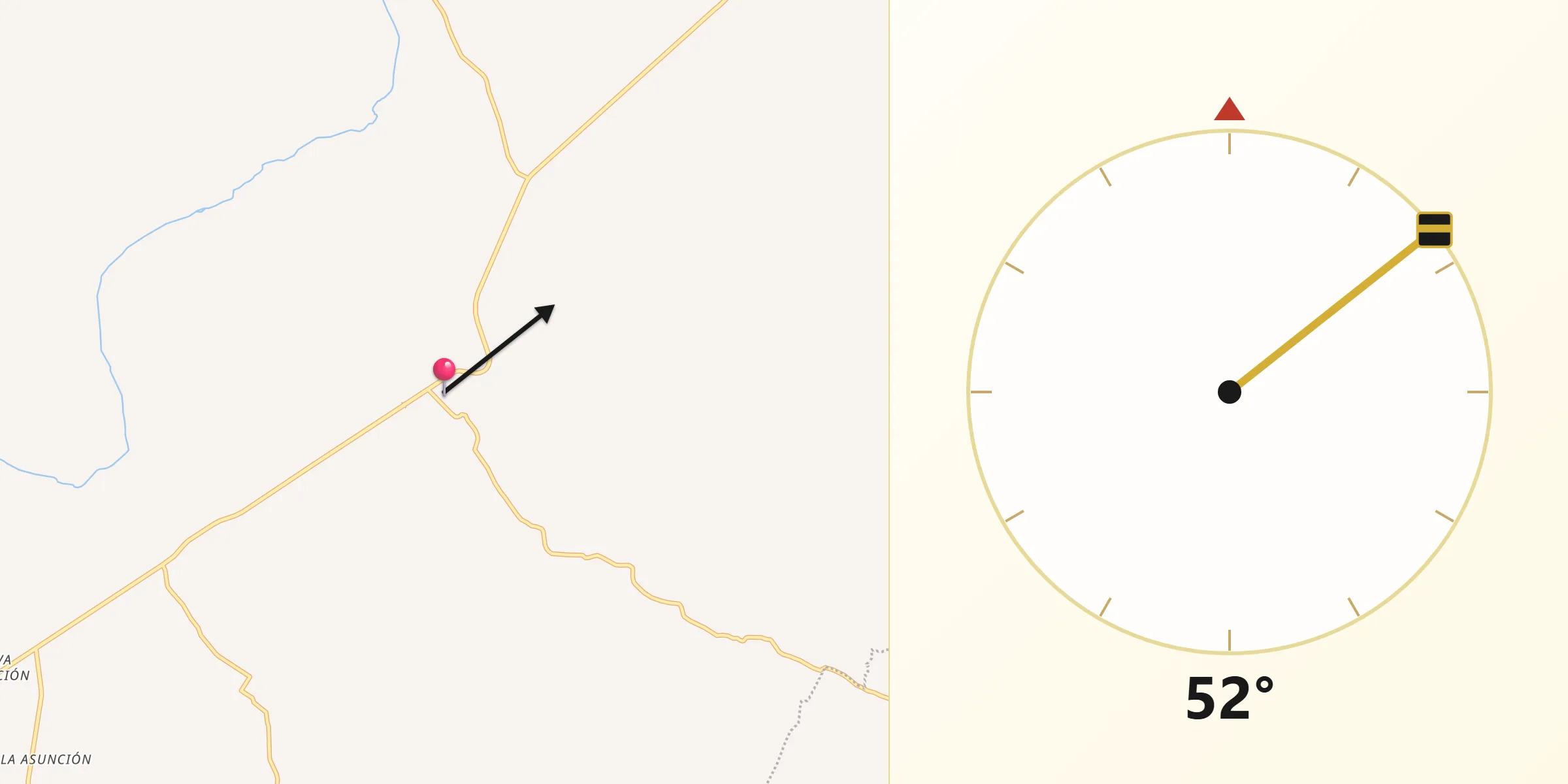 Dirección de la Qibla desde Lázaro Cárdenas