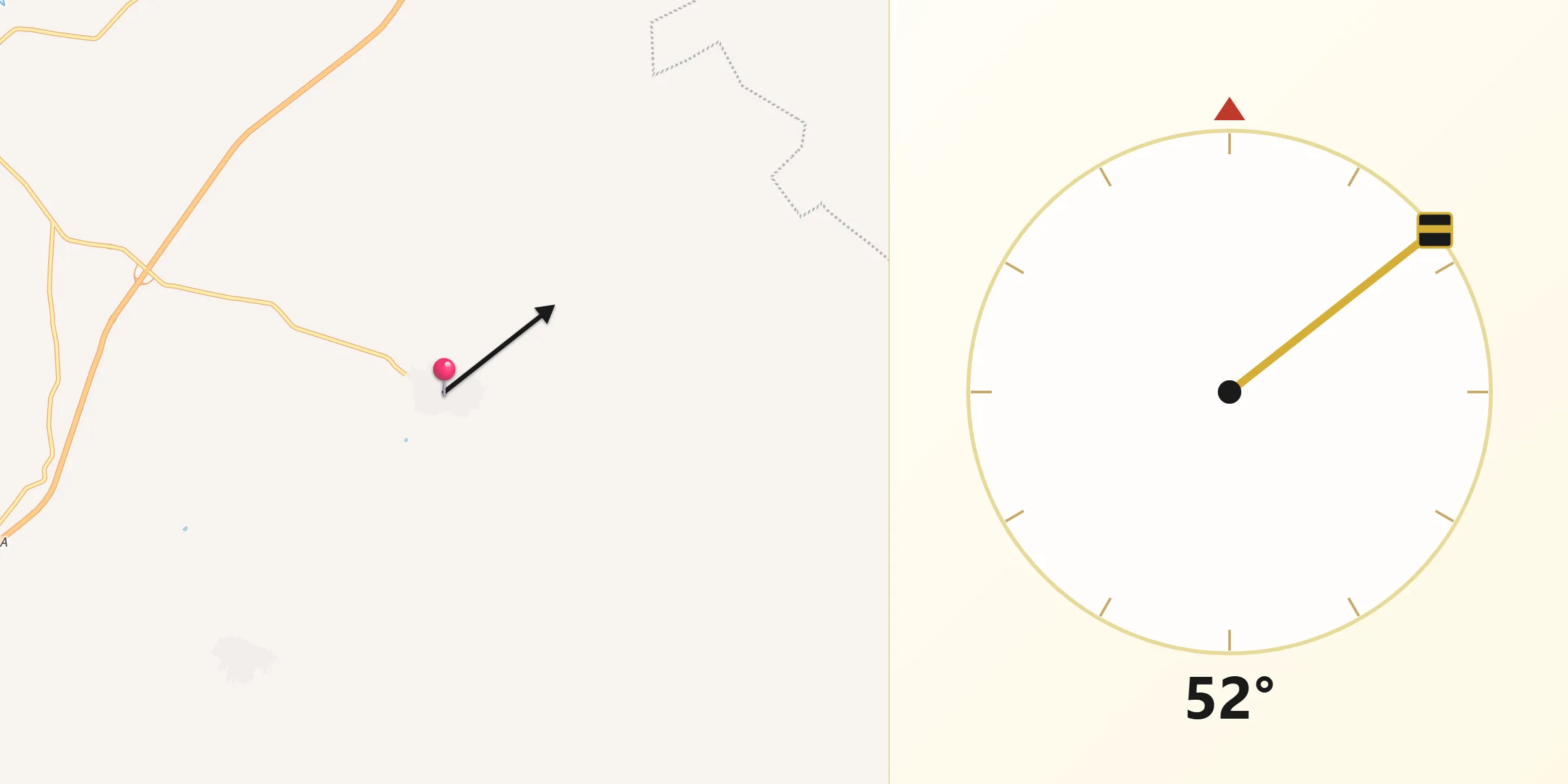 Dirección de la Qibla desde Quintana Roo