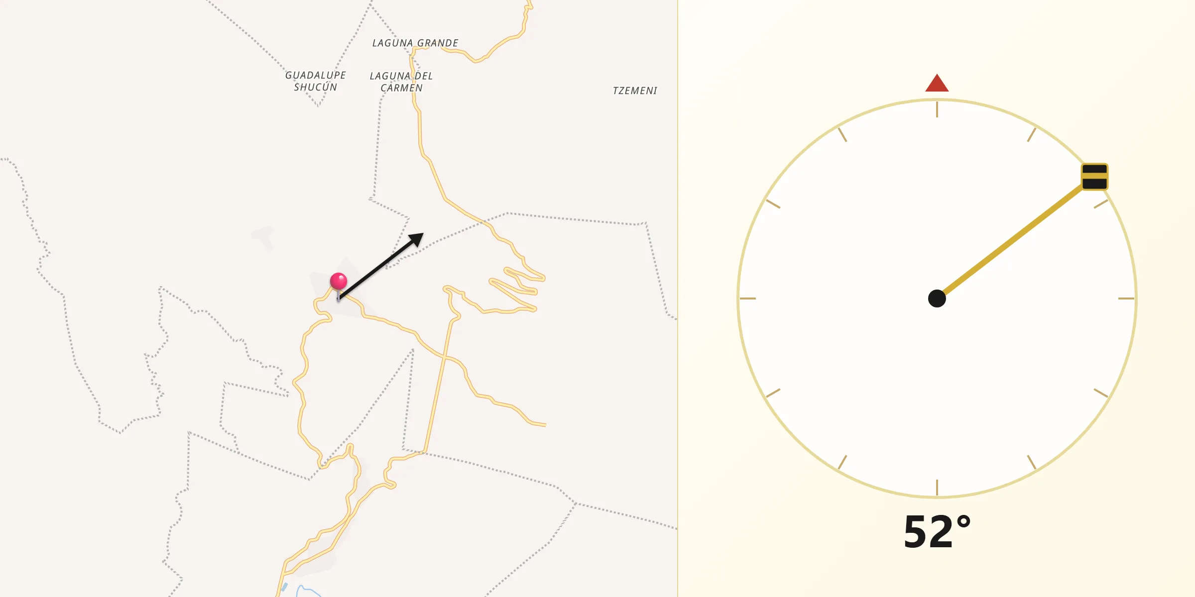 Dirección de la Qibla desde San Lucas