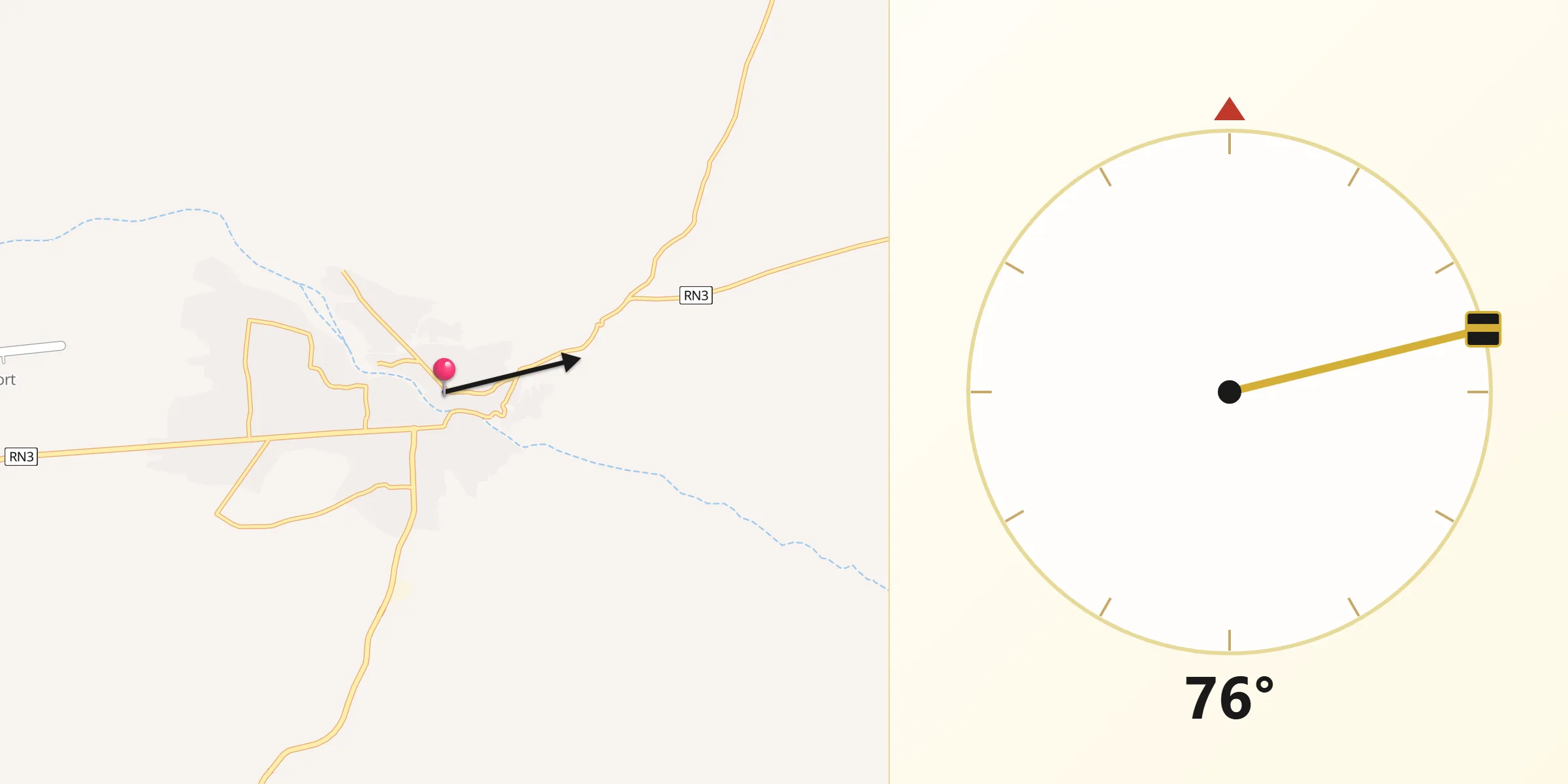 Direction vers la Qibla depuis Néma