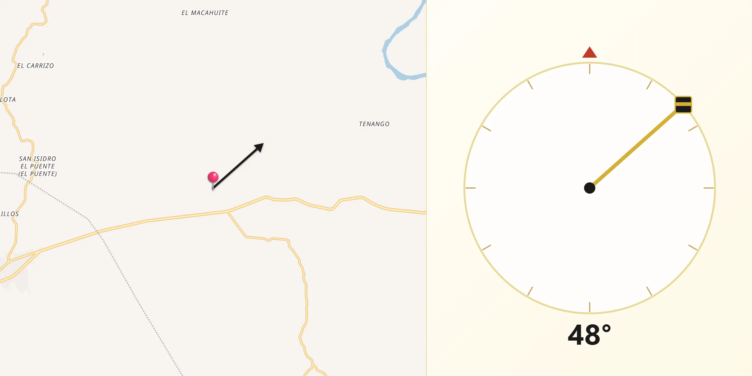 Dirección de la Qibla desde Azoyú