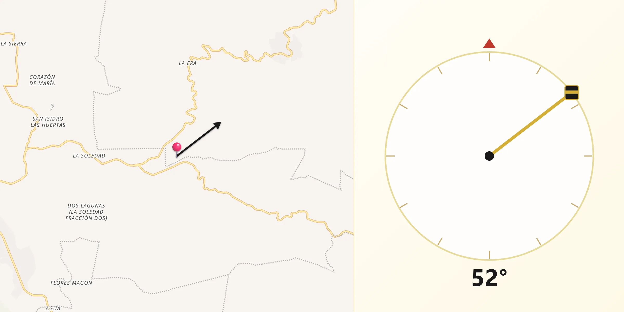 Dirección de la Qibla desde Lázaro Cárdenas (Chilil)