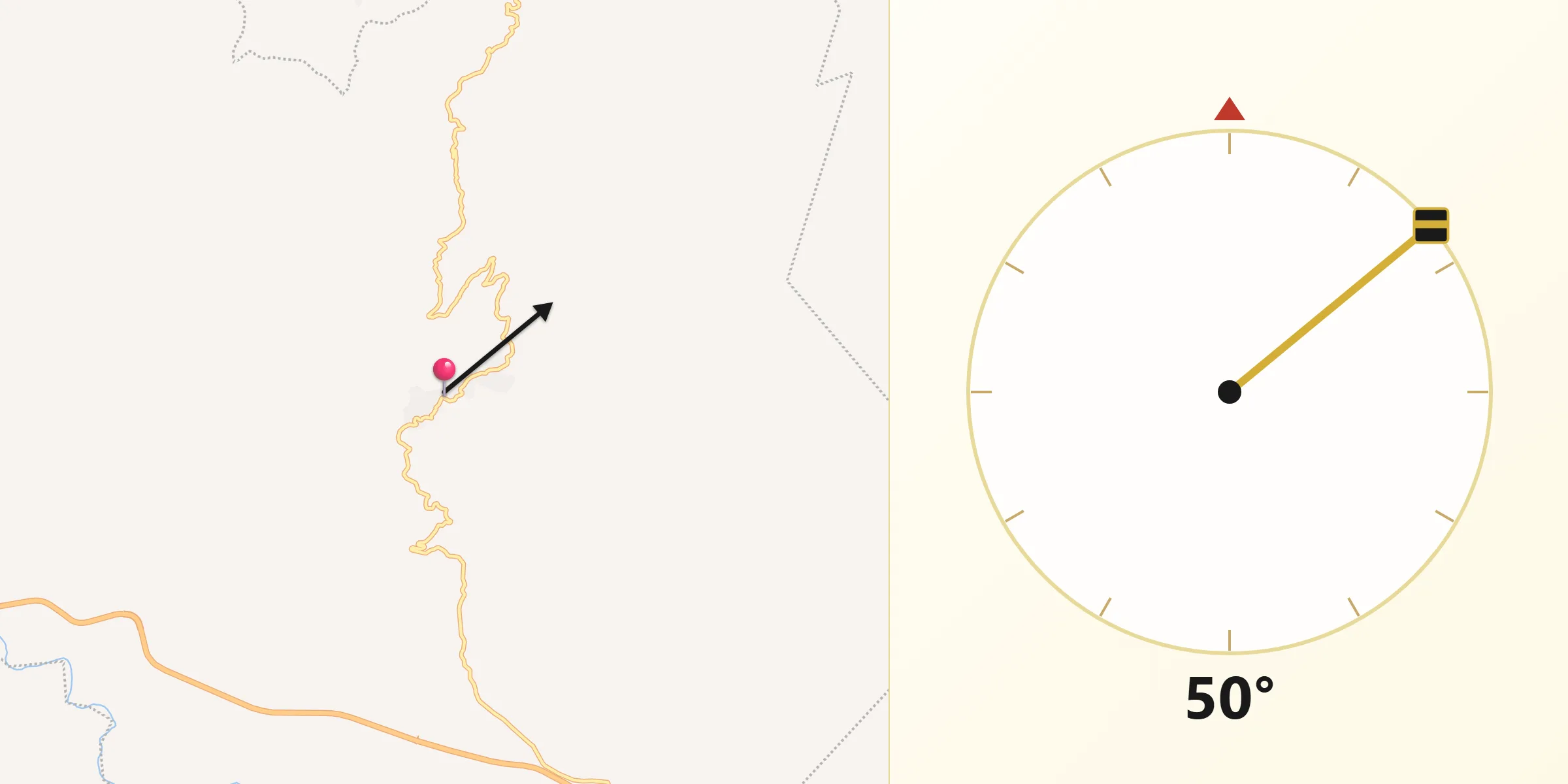 Dirección de la Qibla desde Santiago Lachiguiri