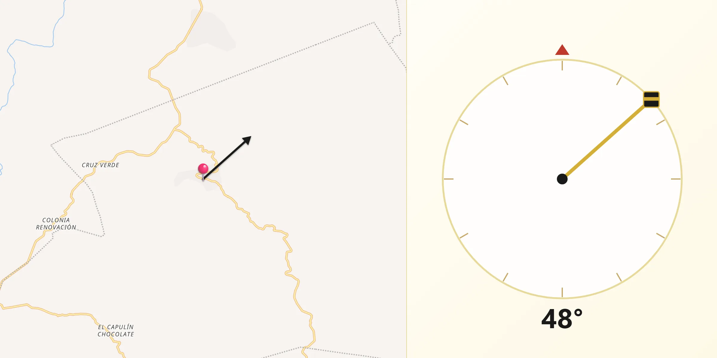Dirección de la Qibla desde Zoyatlán