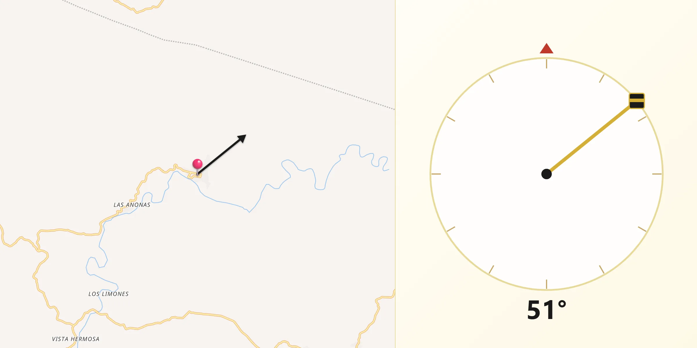 Dirección de la Qibla desde San Miguel Chimalapa