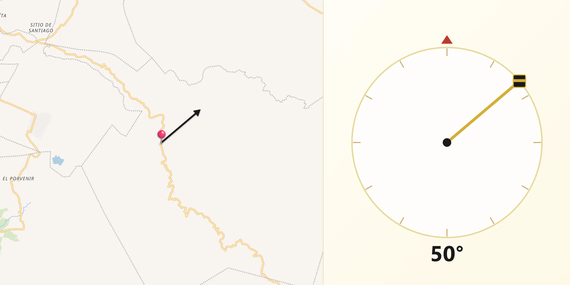 Dirección de la Qibla desde San Jerónimo Taviche