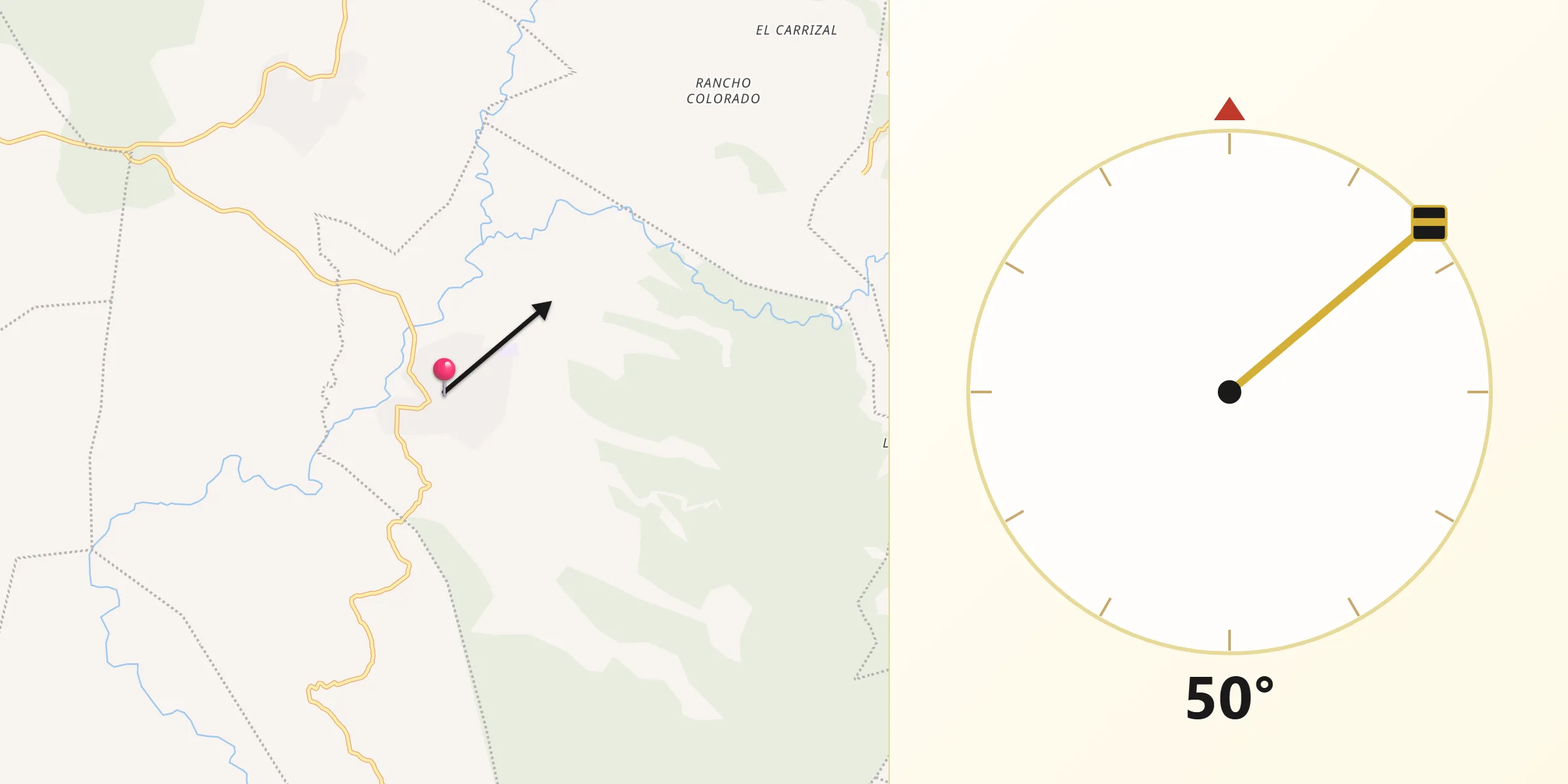 Dirección de la Qibla desde Yaxe