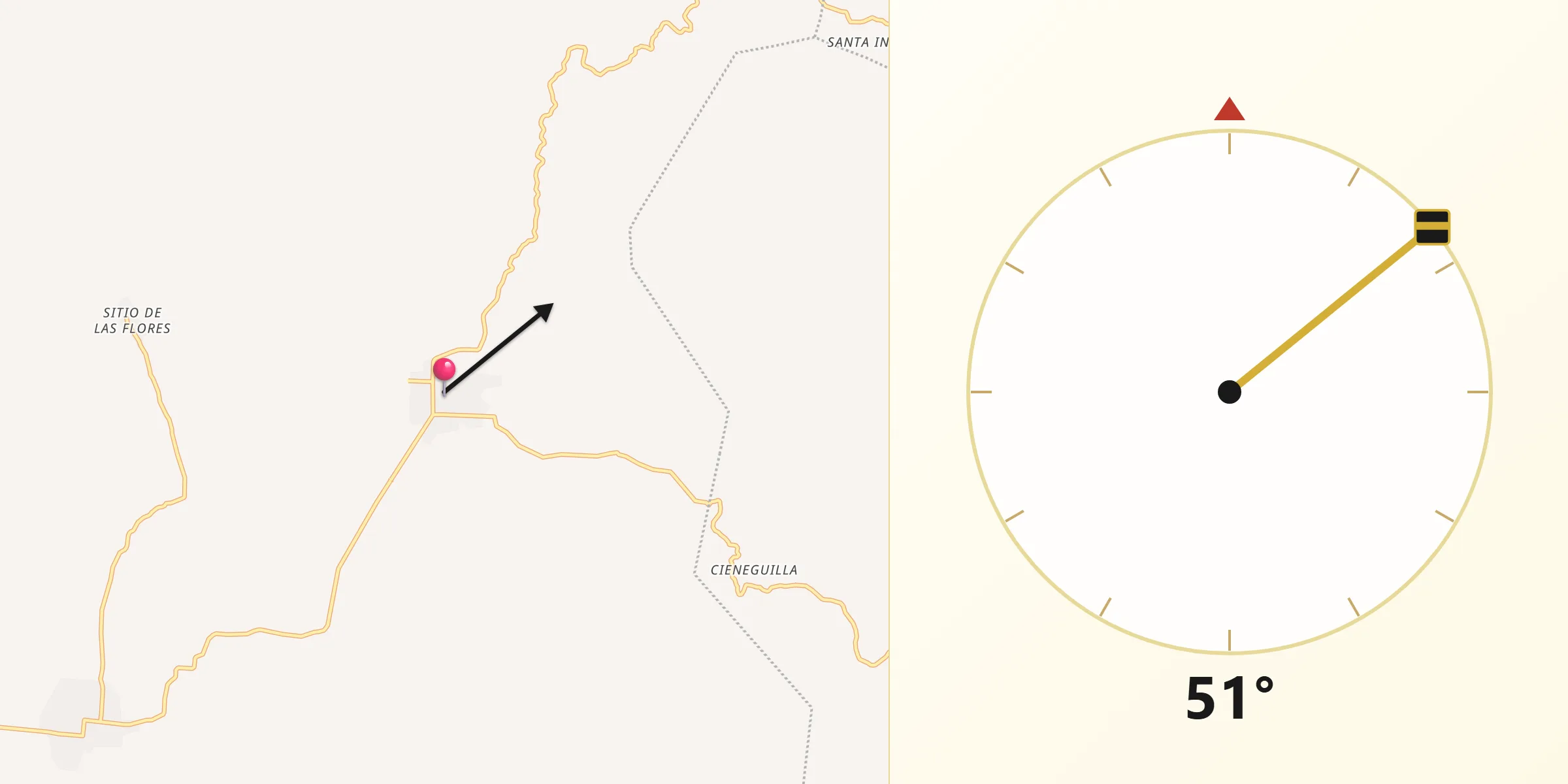 Dirección de la Qibla desde Lázaro Cárdenas