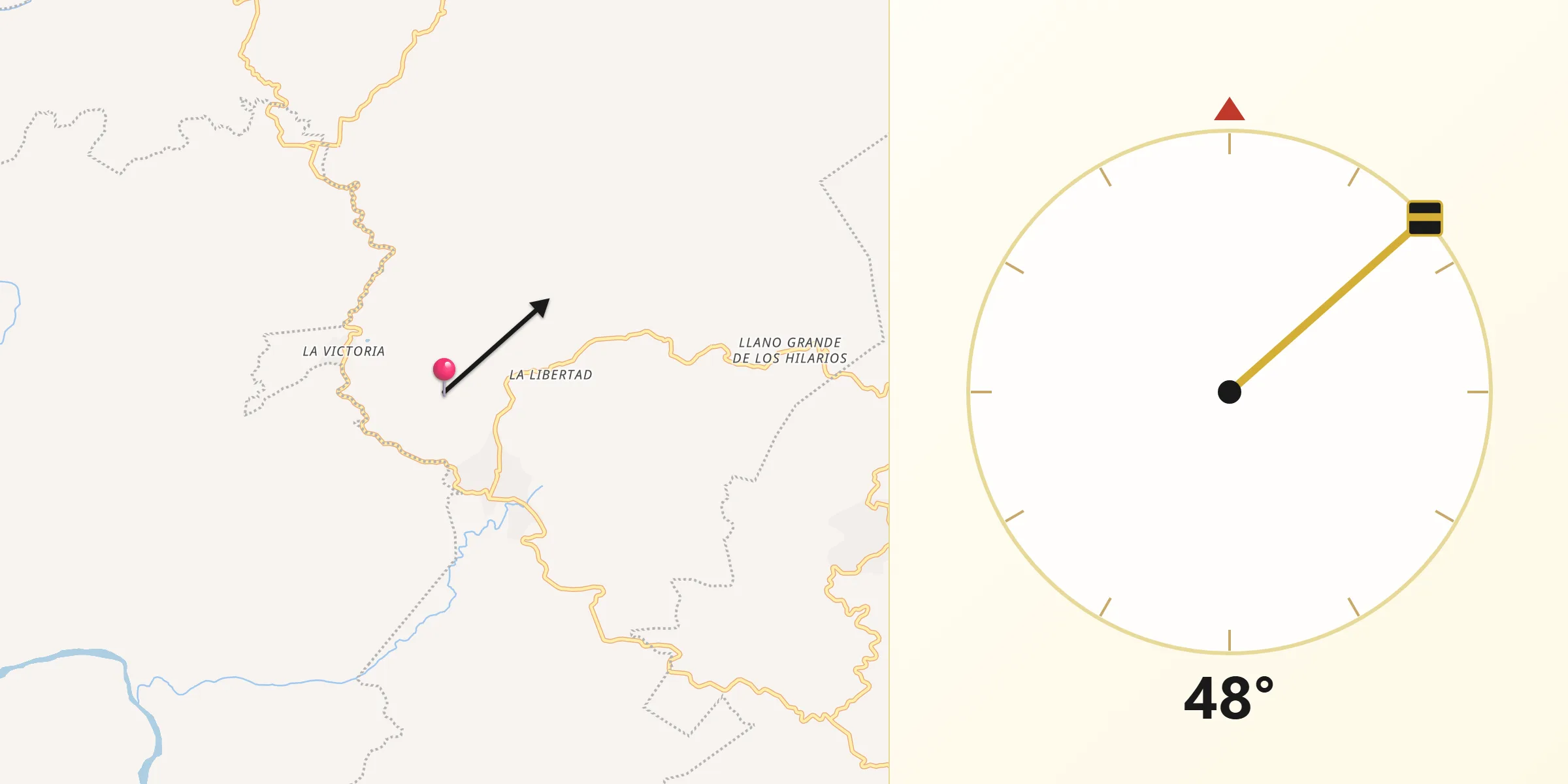 Dirección de la Qibla desde Igualapa