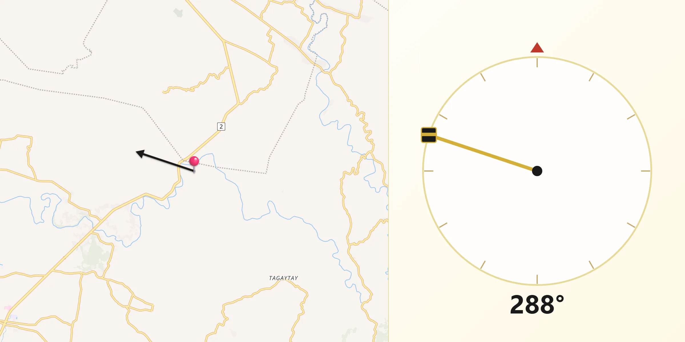 Qibla Direction from Santol