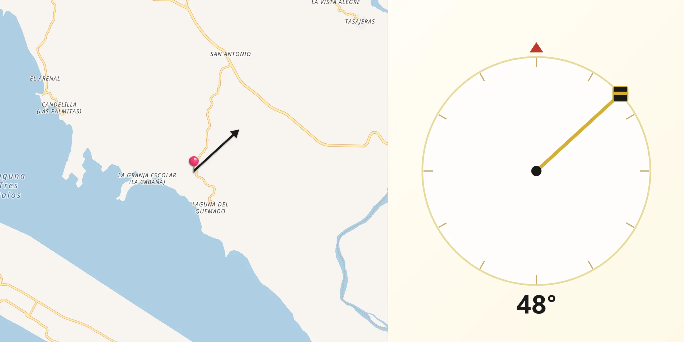 Dirección de la Qibla desde La Estación