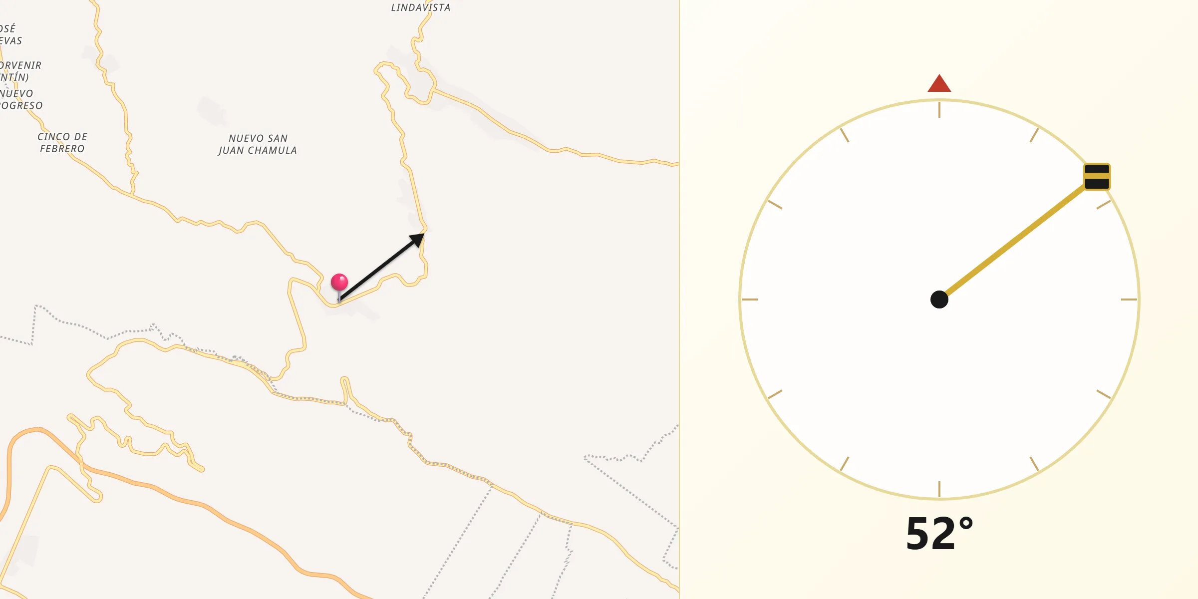 Dirección de la Qibla desde Aztlán