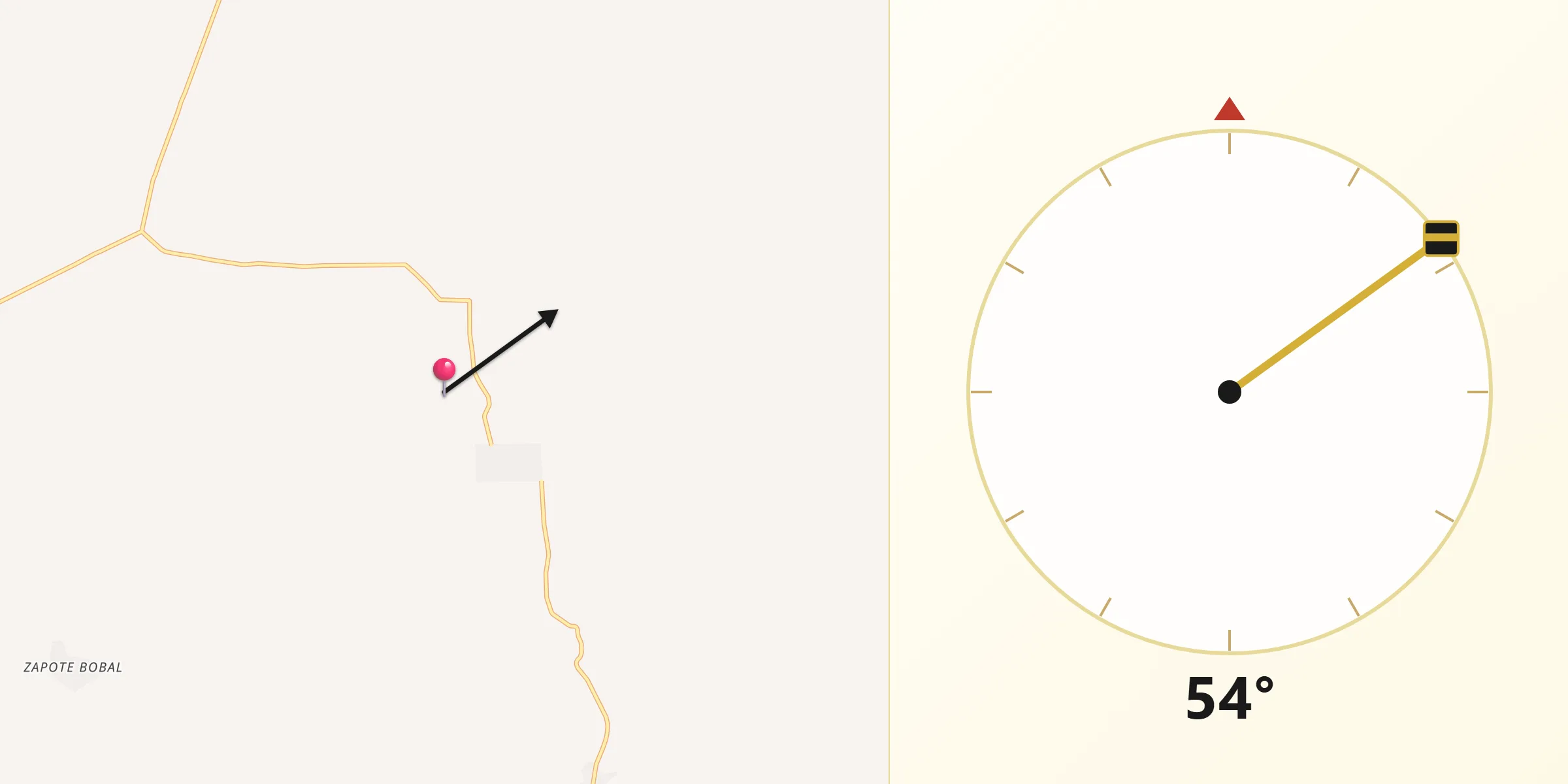 Dirección de la Qibla desde Municipio de Santa Ana
