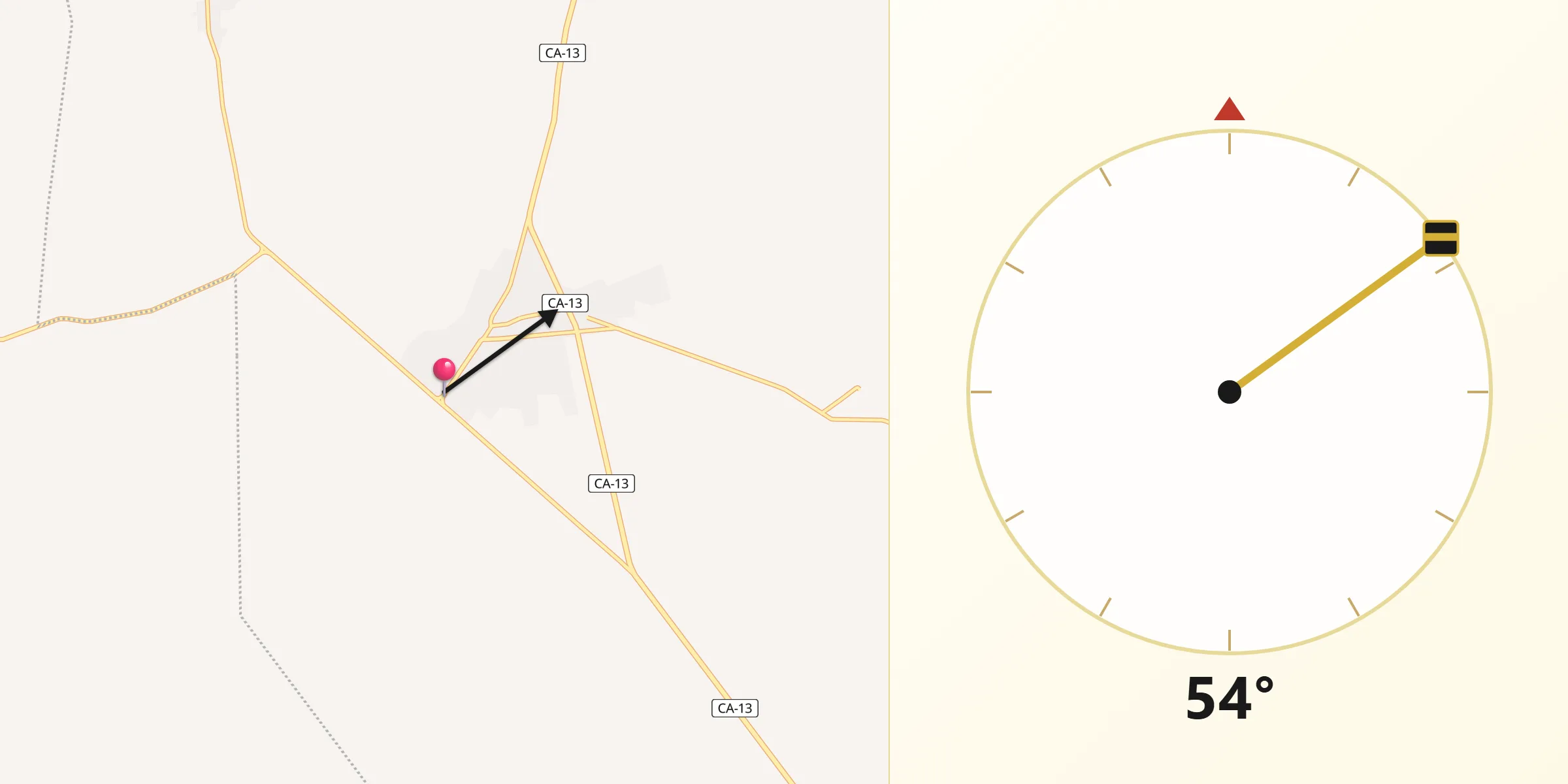 Dirección de la Qibla desde Santa Ana