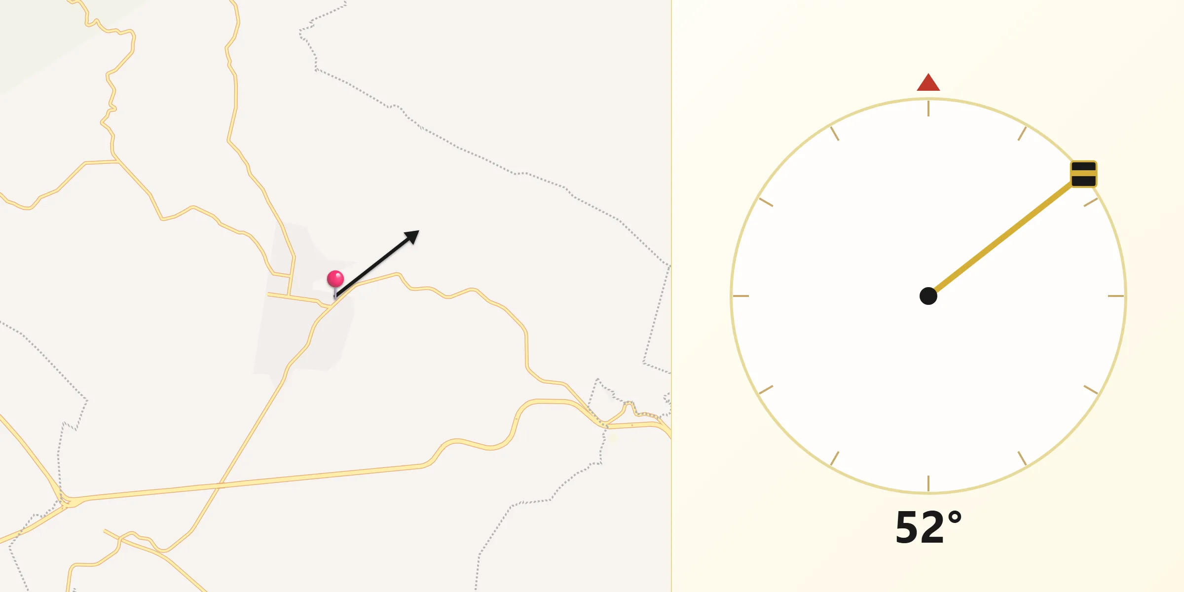 Dirección de la Qibla desde Berriozábal