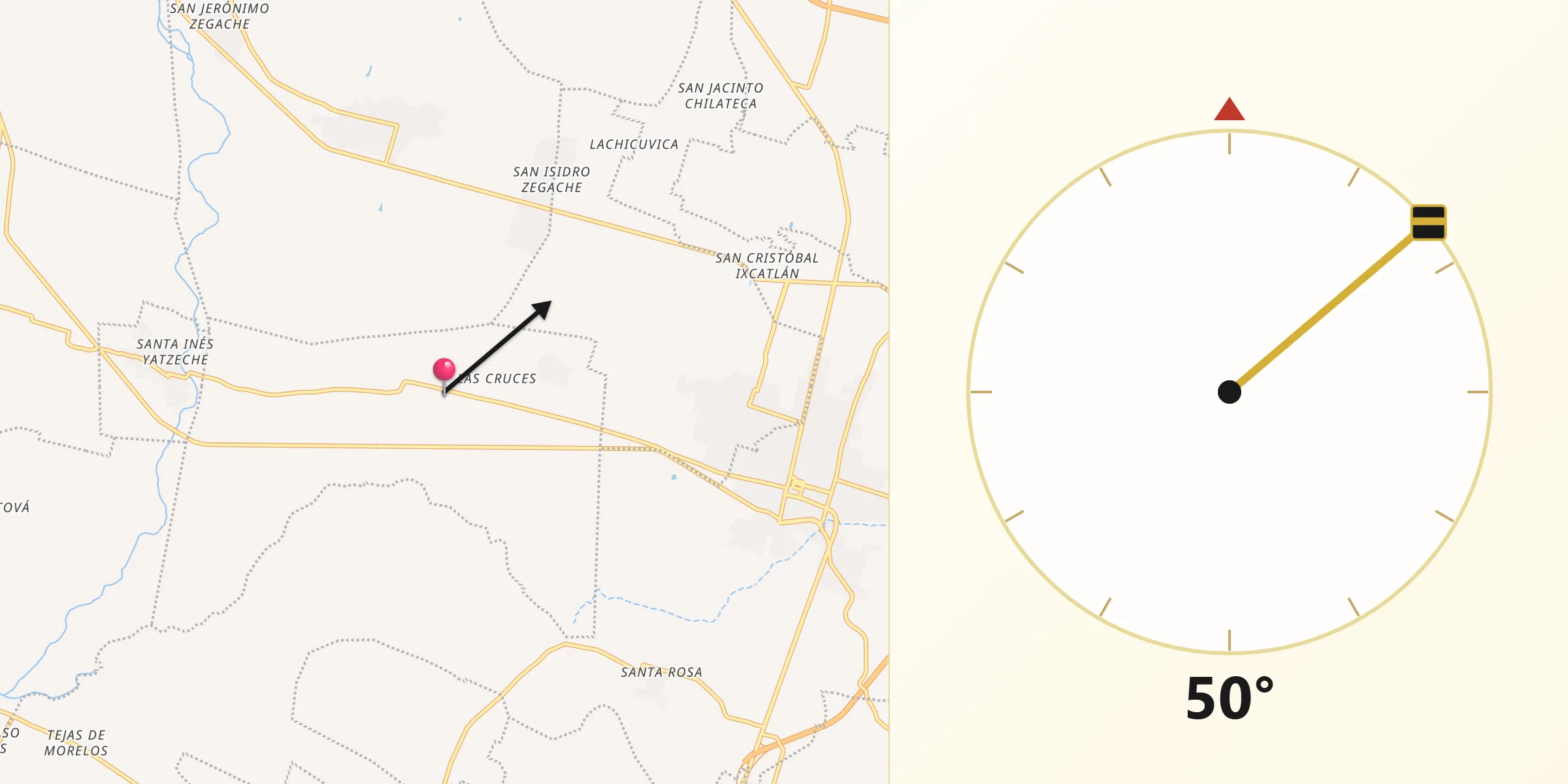 Dirección de la Qibla desde Santiago Apostol