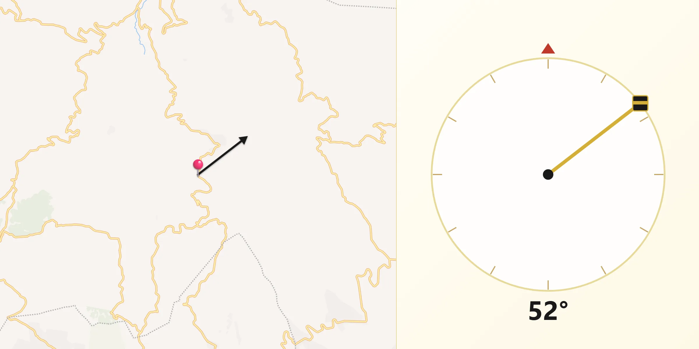 Dirección de la Qibla desde Muquén
