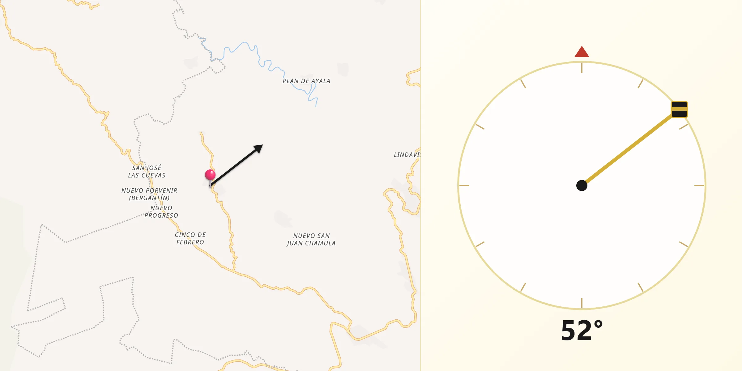 Dirección de la Qibla desde Concepción