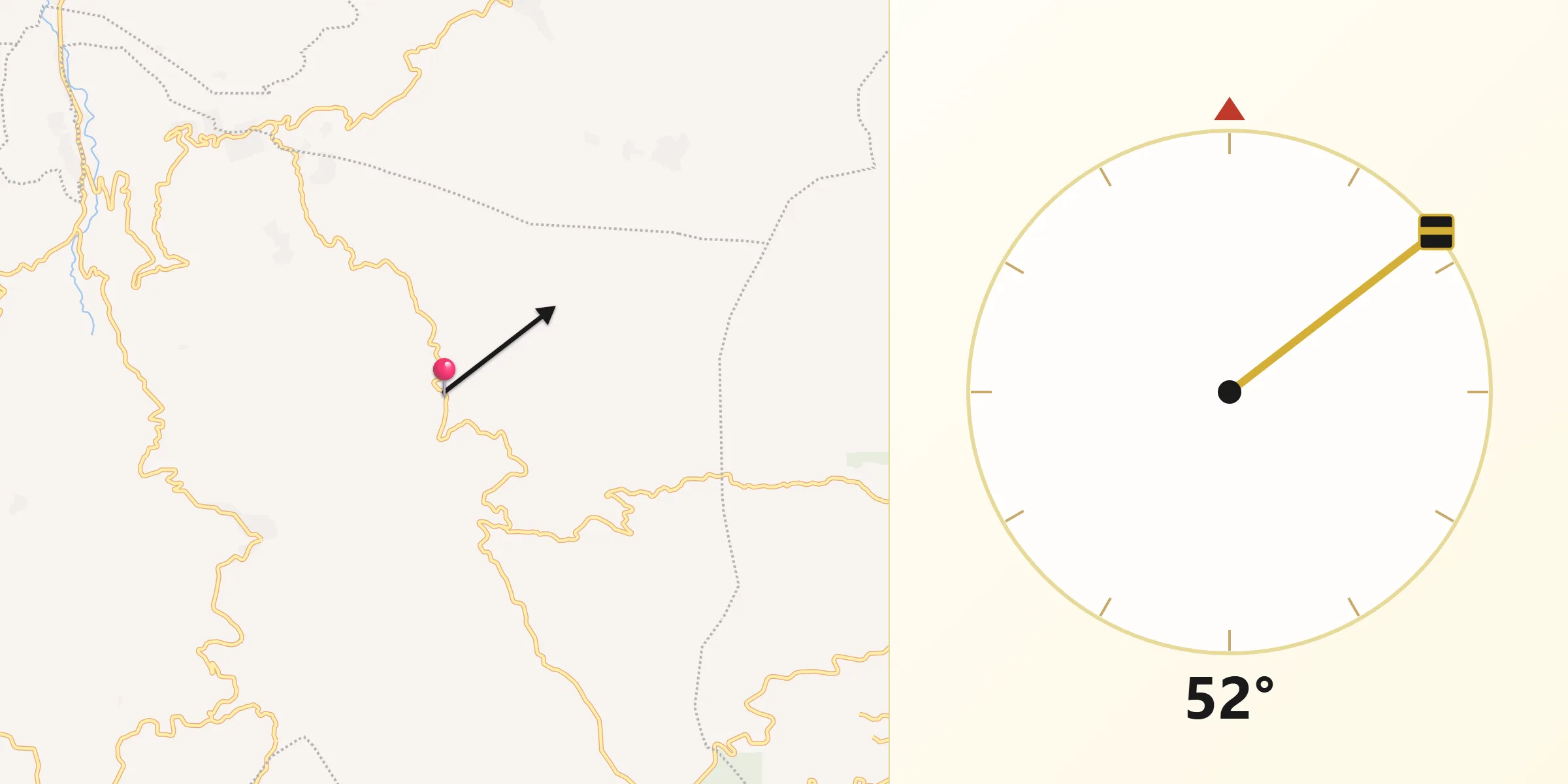Dirección de la Qibla desde Tzontehuitz