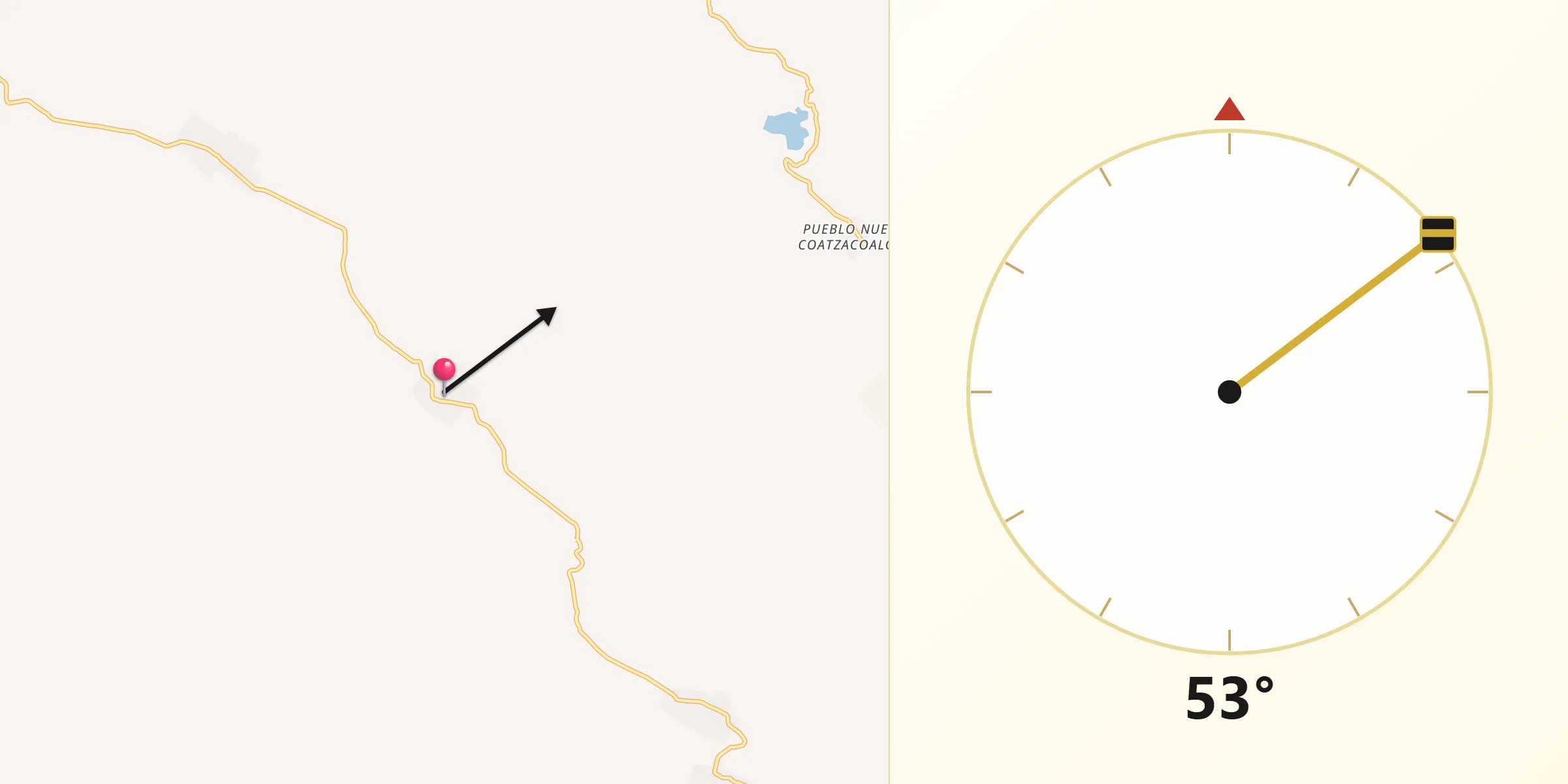 Dirección de la Qibla desde El Censo