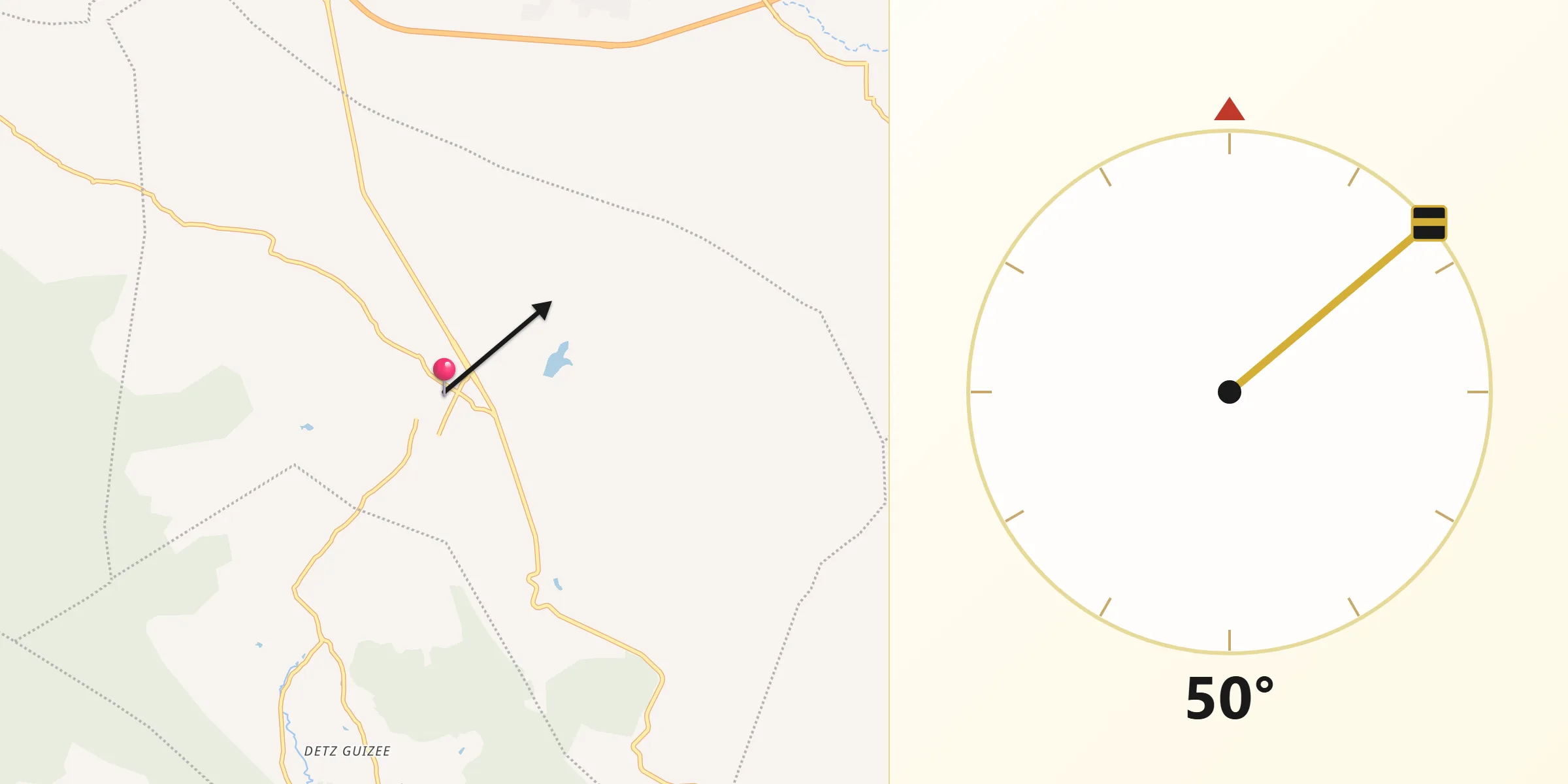 Dirección de la Qibla desde Santiago Matatlán