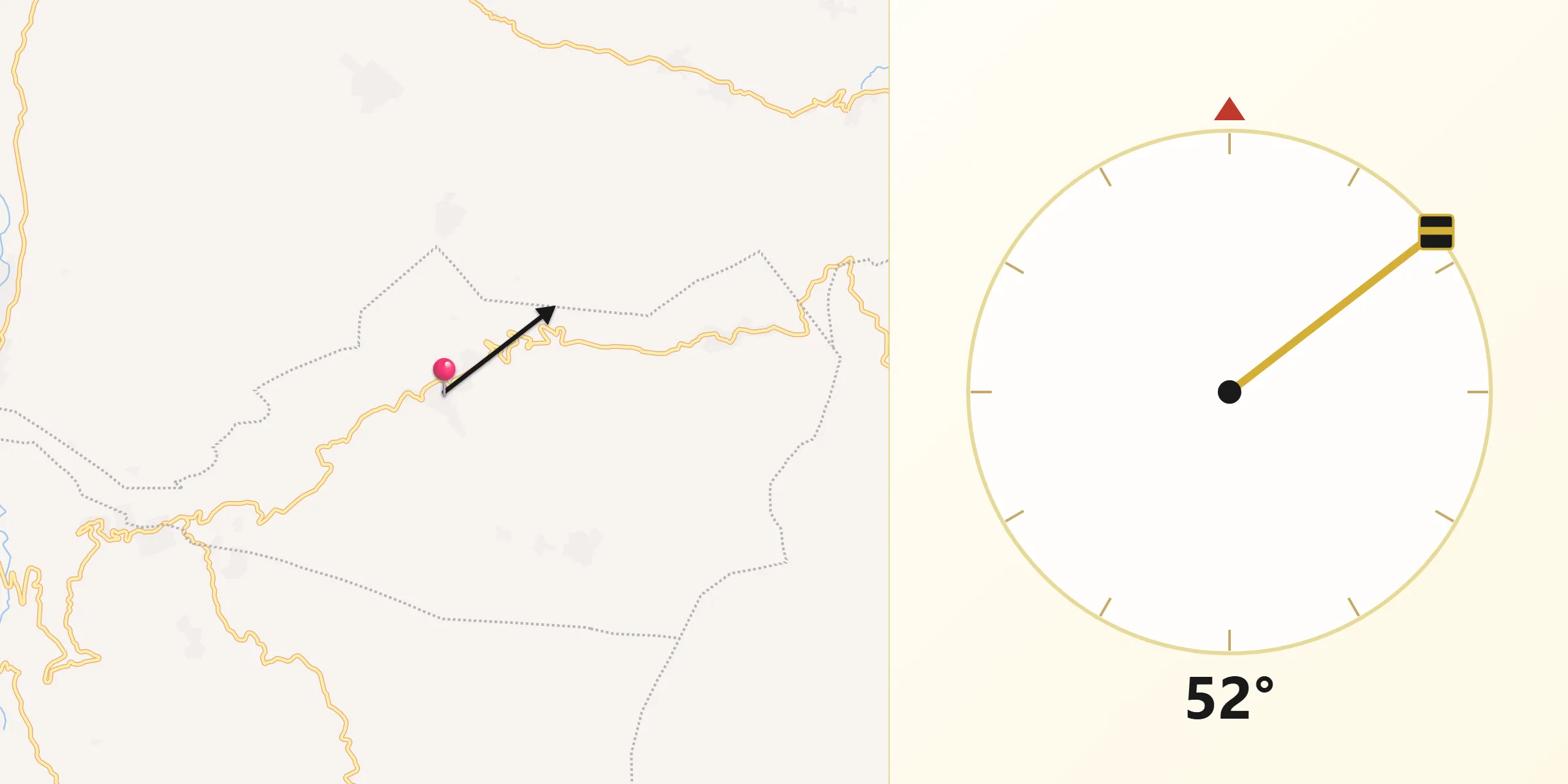 Dirección de la Qibla desde Tzoeptic