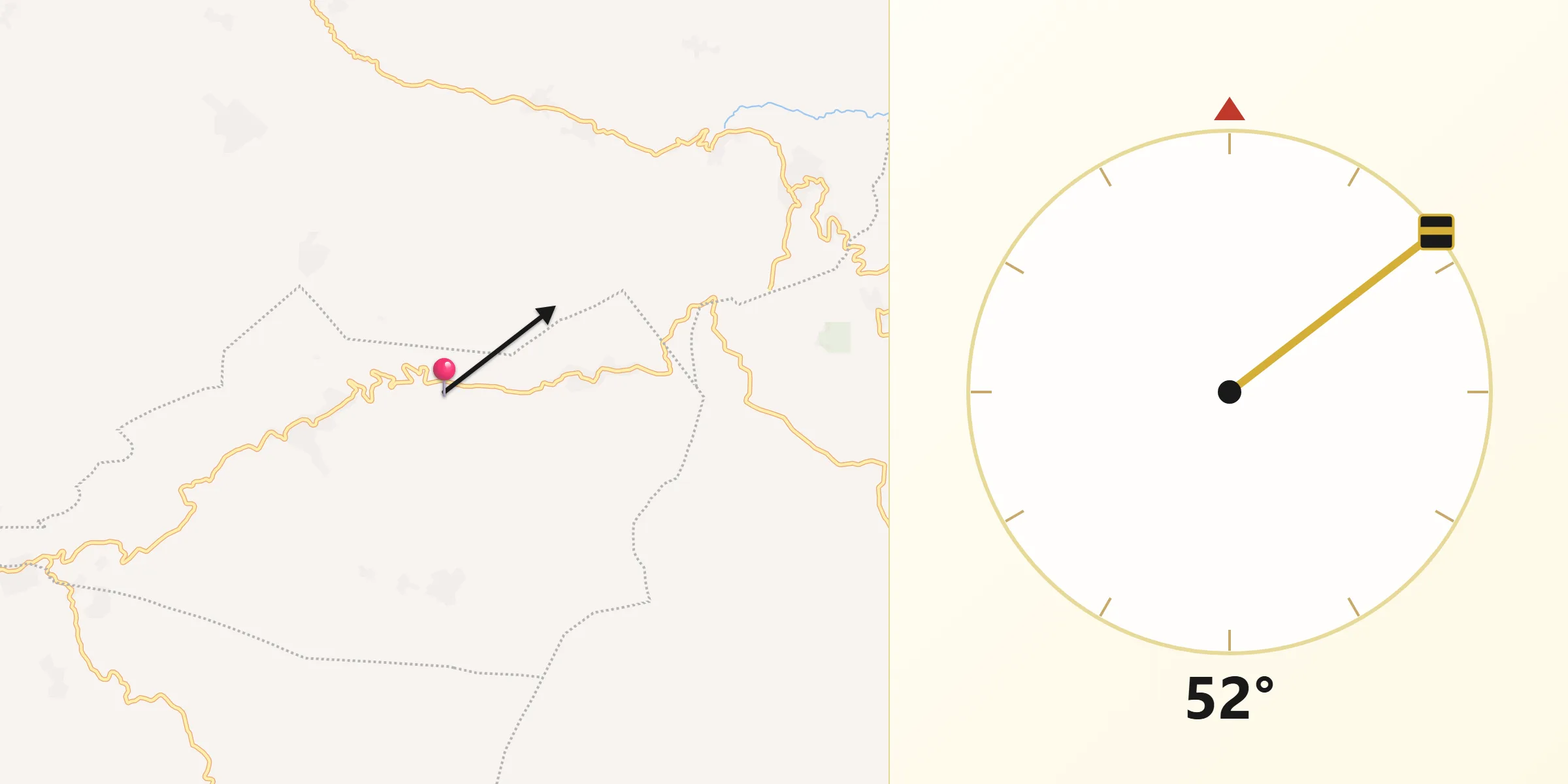 Dirección de la Qibla desde Chalam